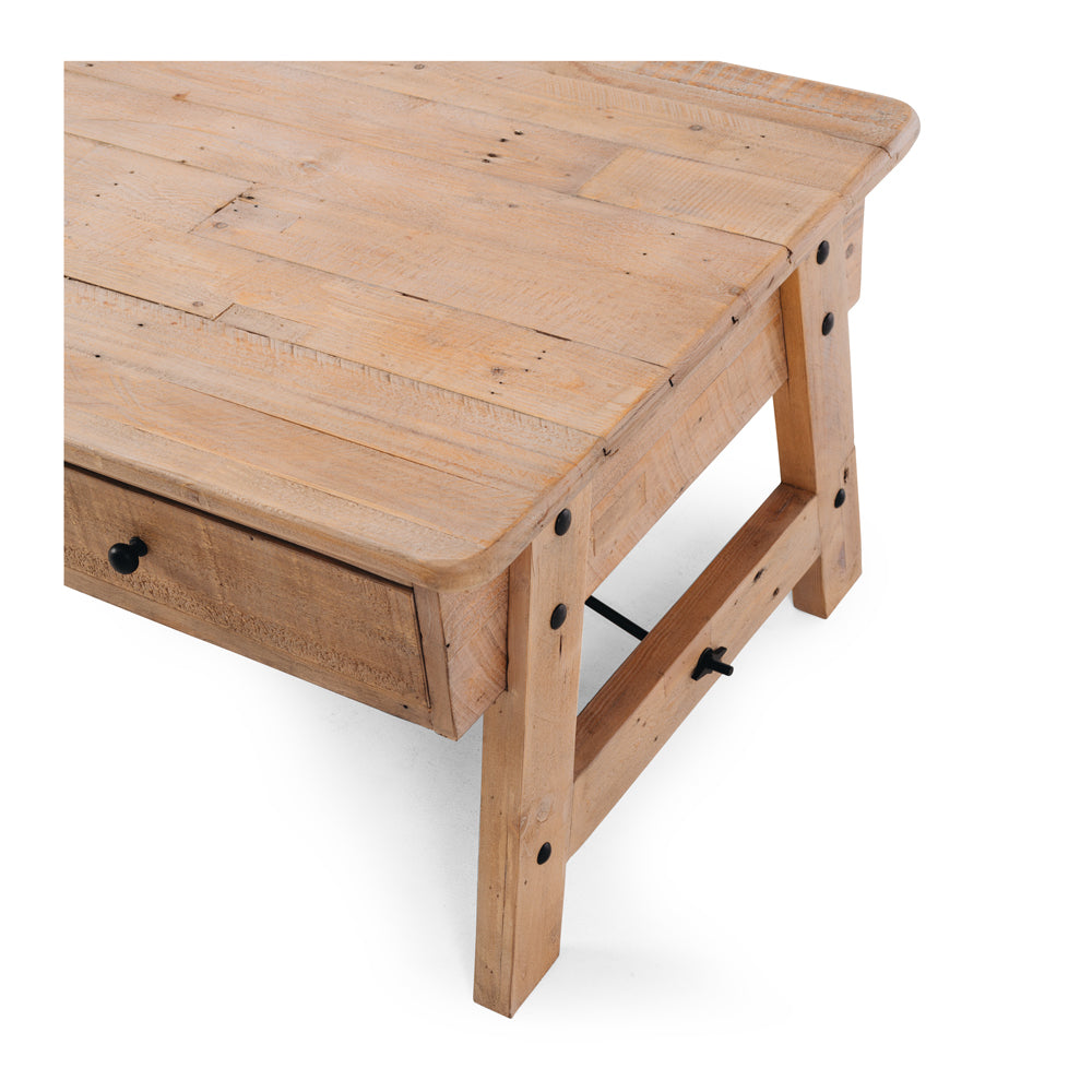 VIKTOR 2 DRAWER COFFEE TABLE | SOLID RECYCLED TIMBER