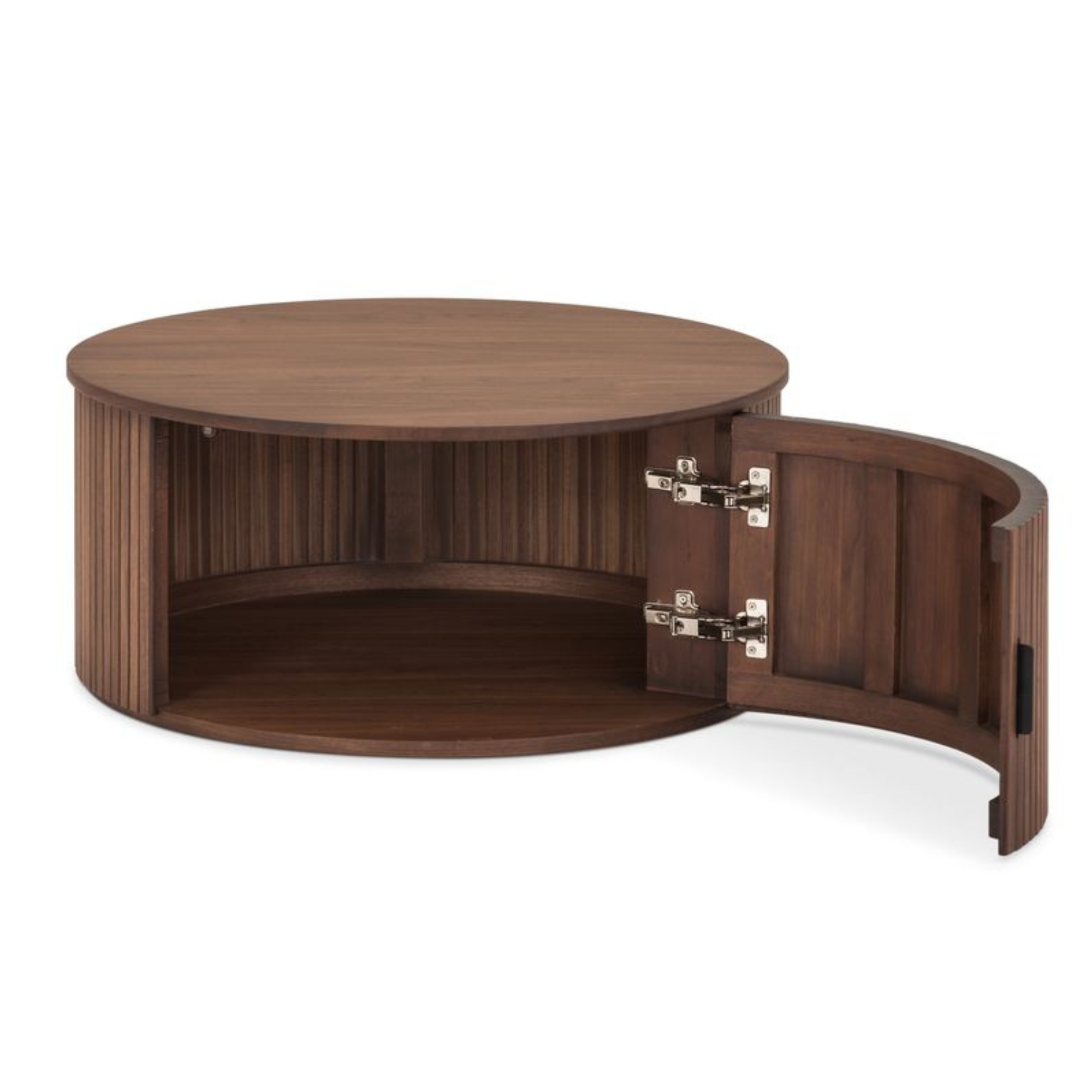 PALLISER WALNUT OAK ROUND COFFEE TABLE
