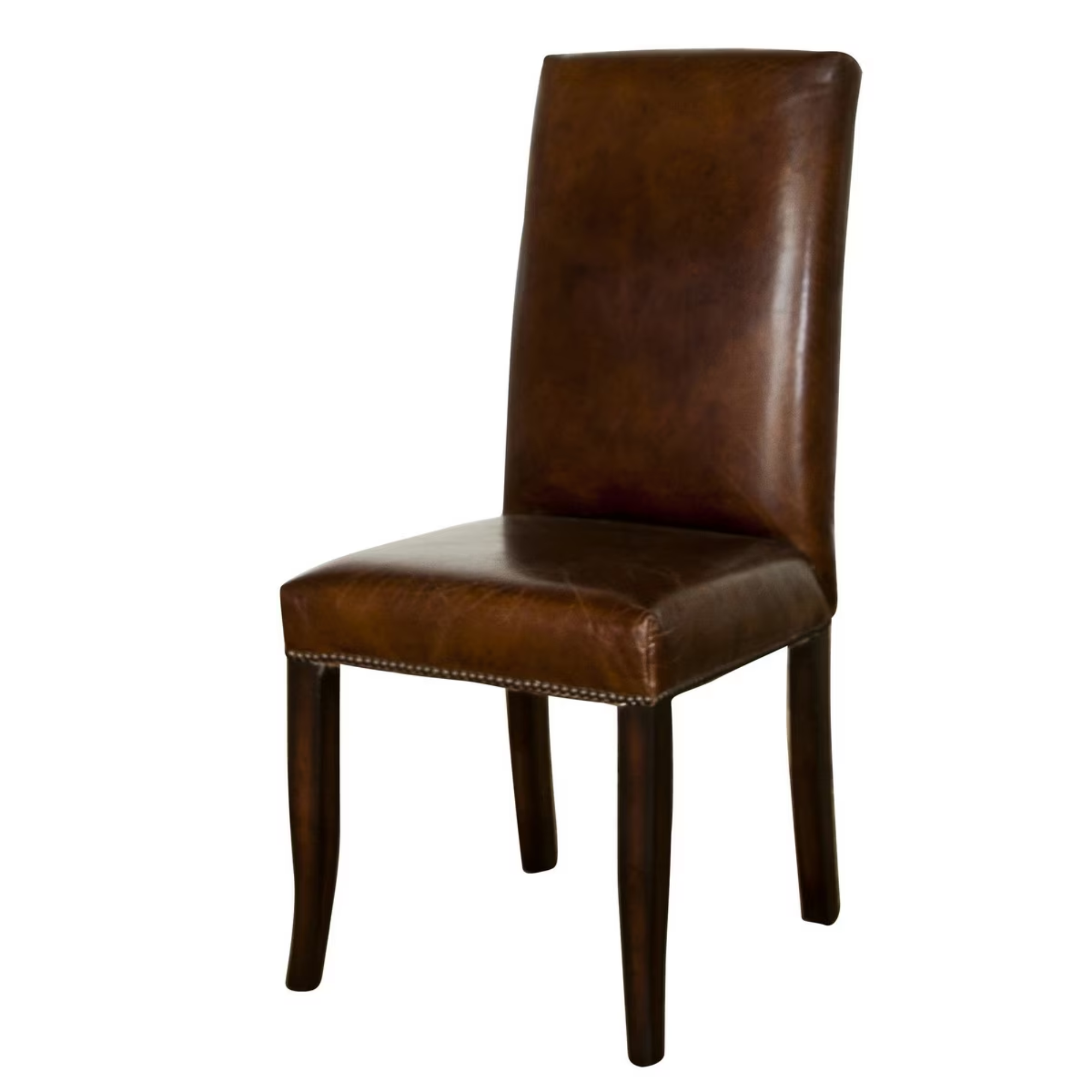 Philadelphia Leather Dining Chair | Cigar Brown