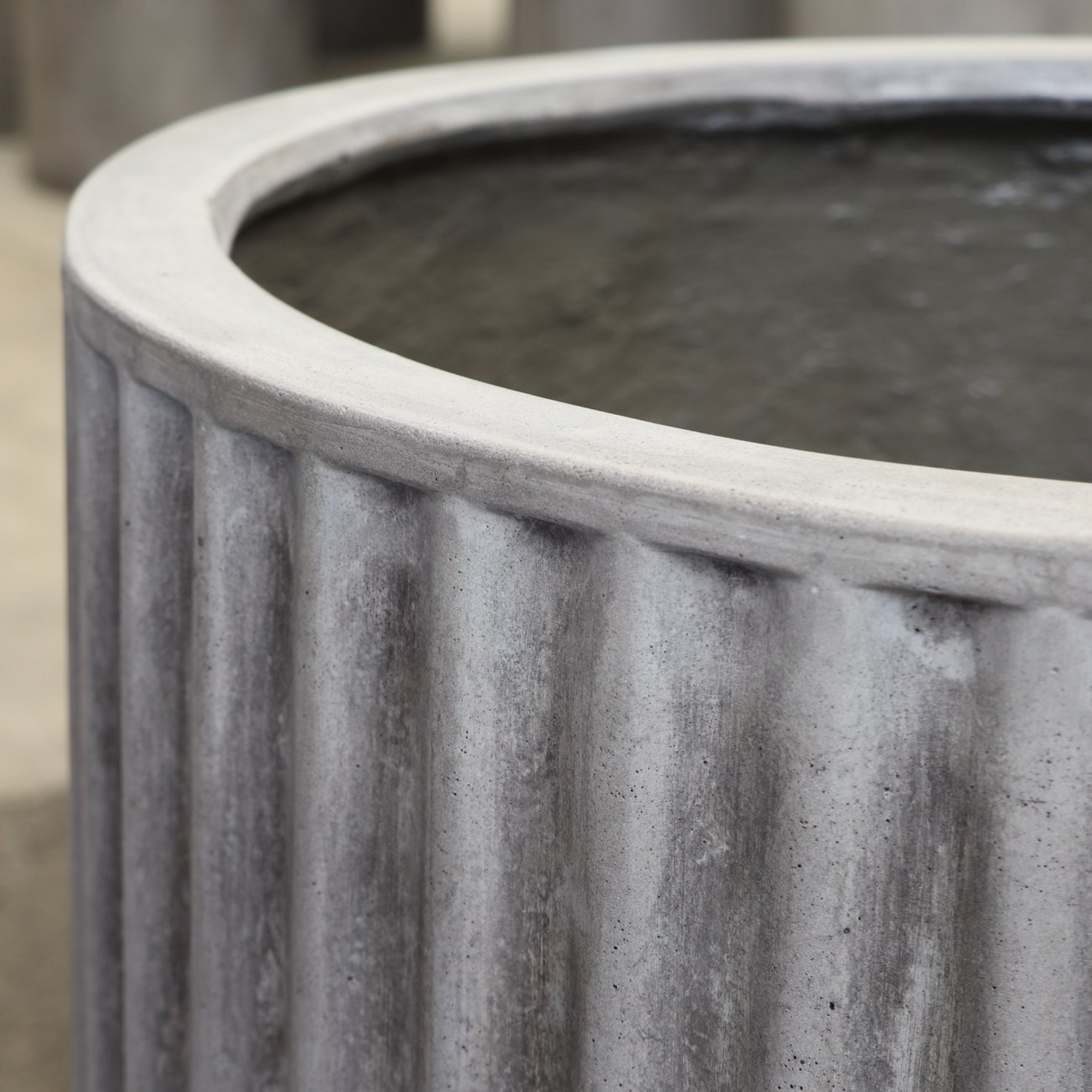 PIAKO RIBBED CYLINDER PLANTER | 3 SIZES | GREY