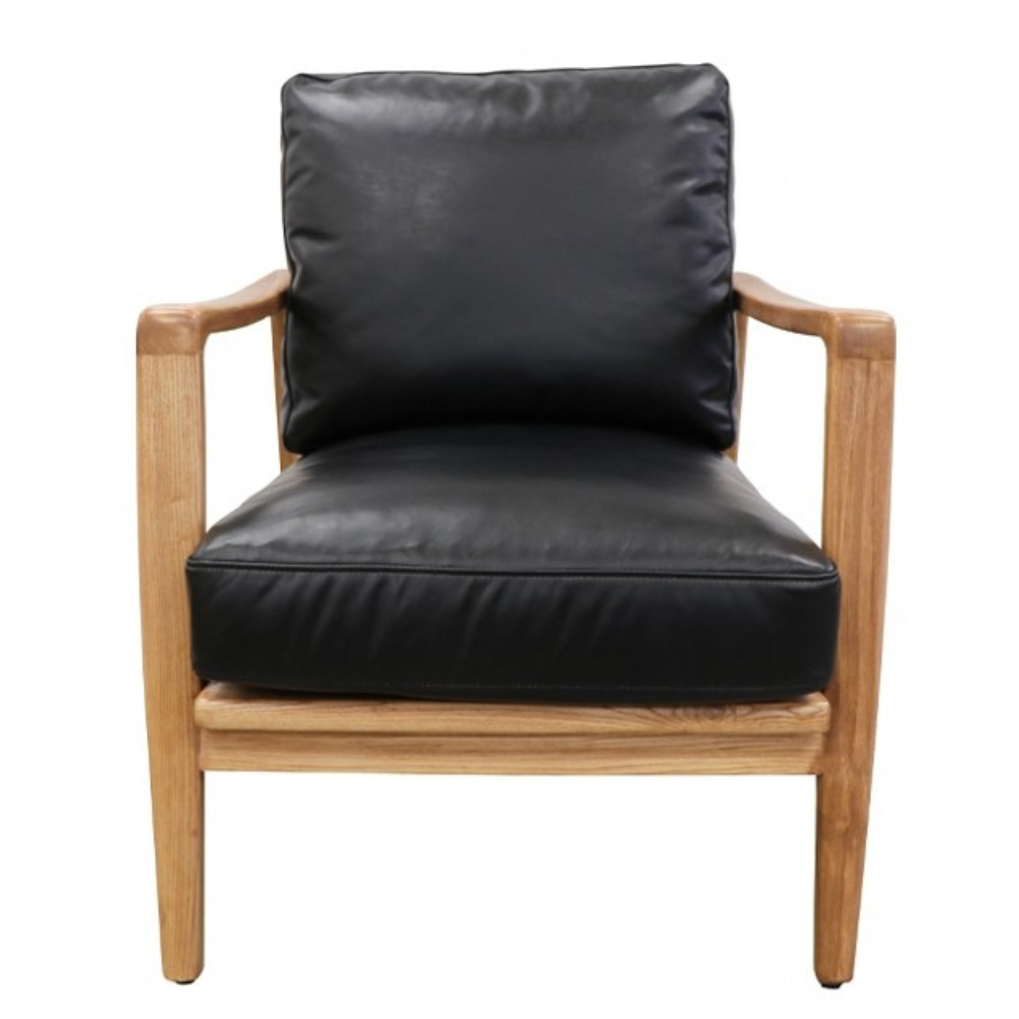 REID ASH & LEATHER ARMCHAIR | BLACK