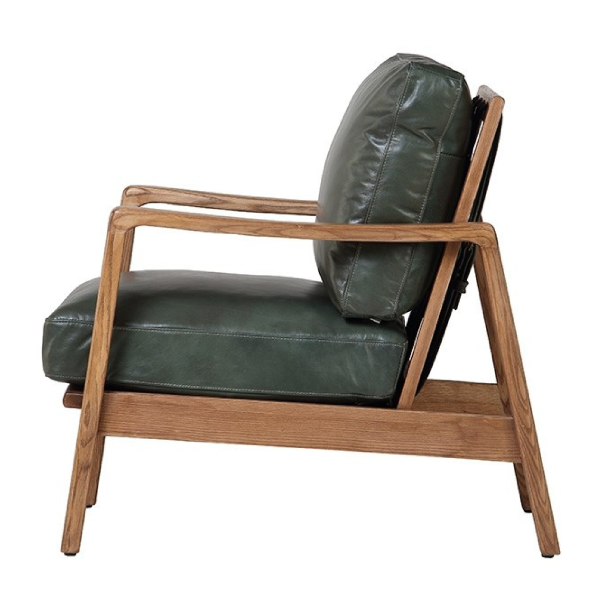 REID ASH & LEATHER ARMCHAIR | GREEN