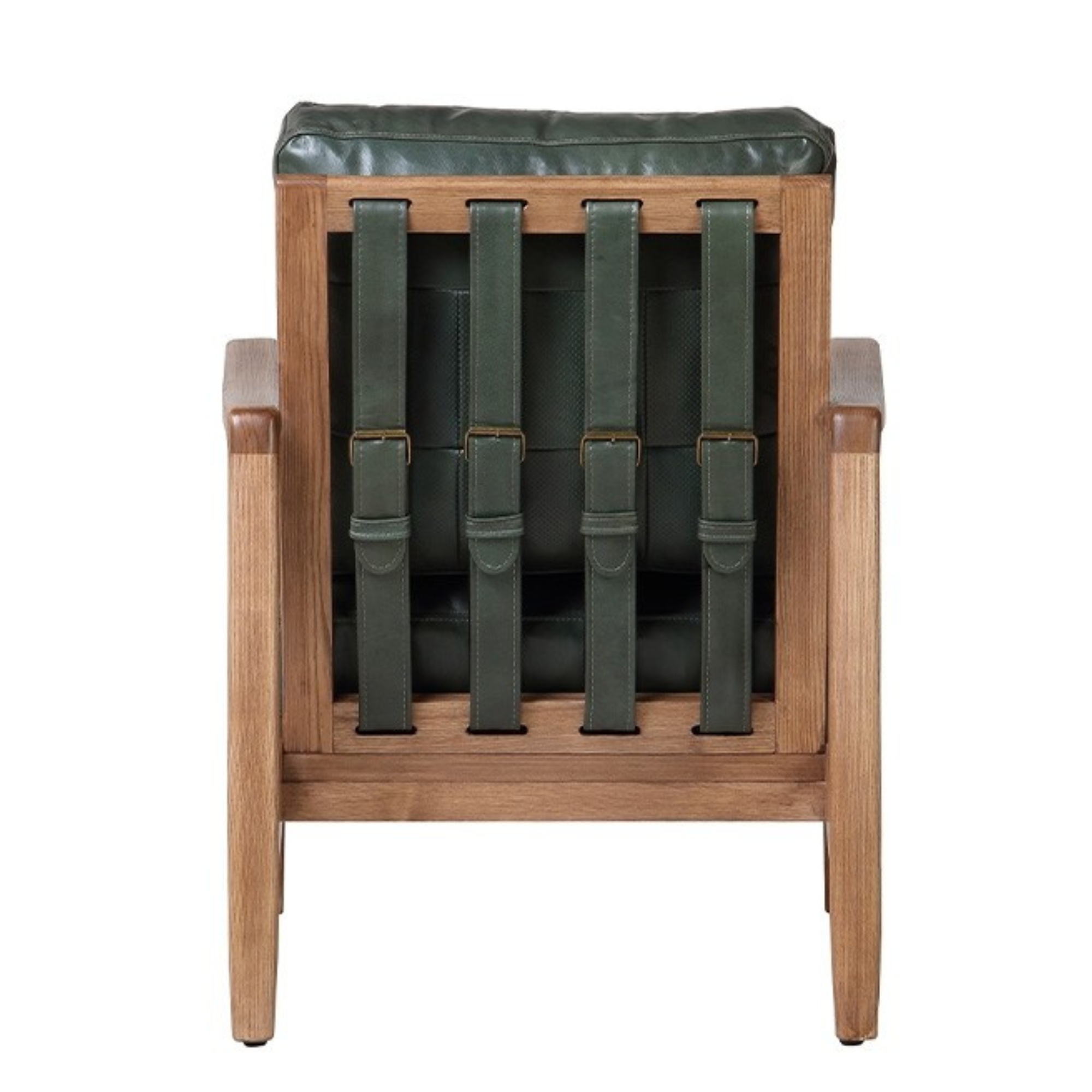 REID ASH & LEATHER ARMCHAIR | GREEN