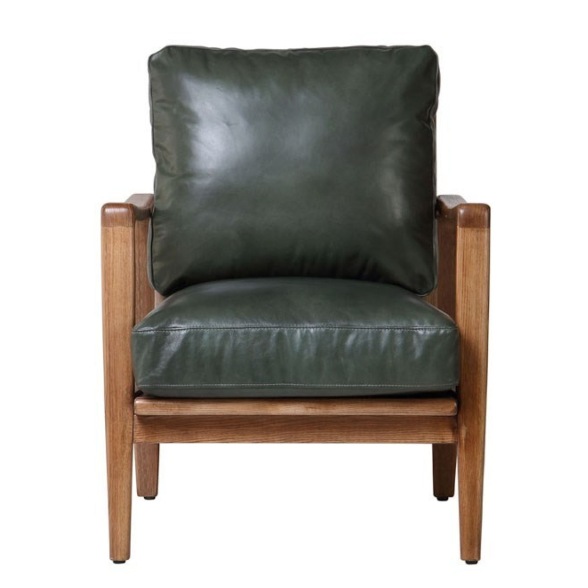 REID ASH & LEATHER ARMCHAIR | GREEN