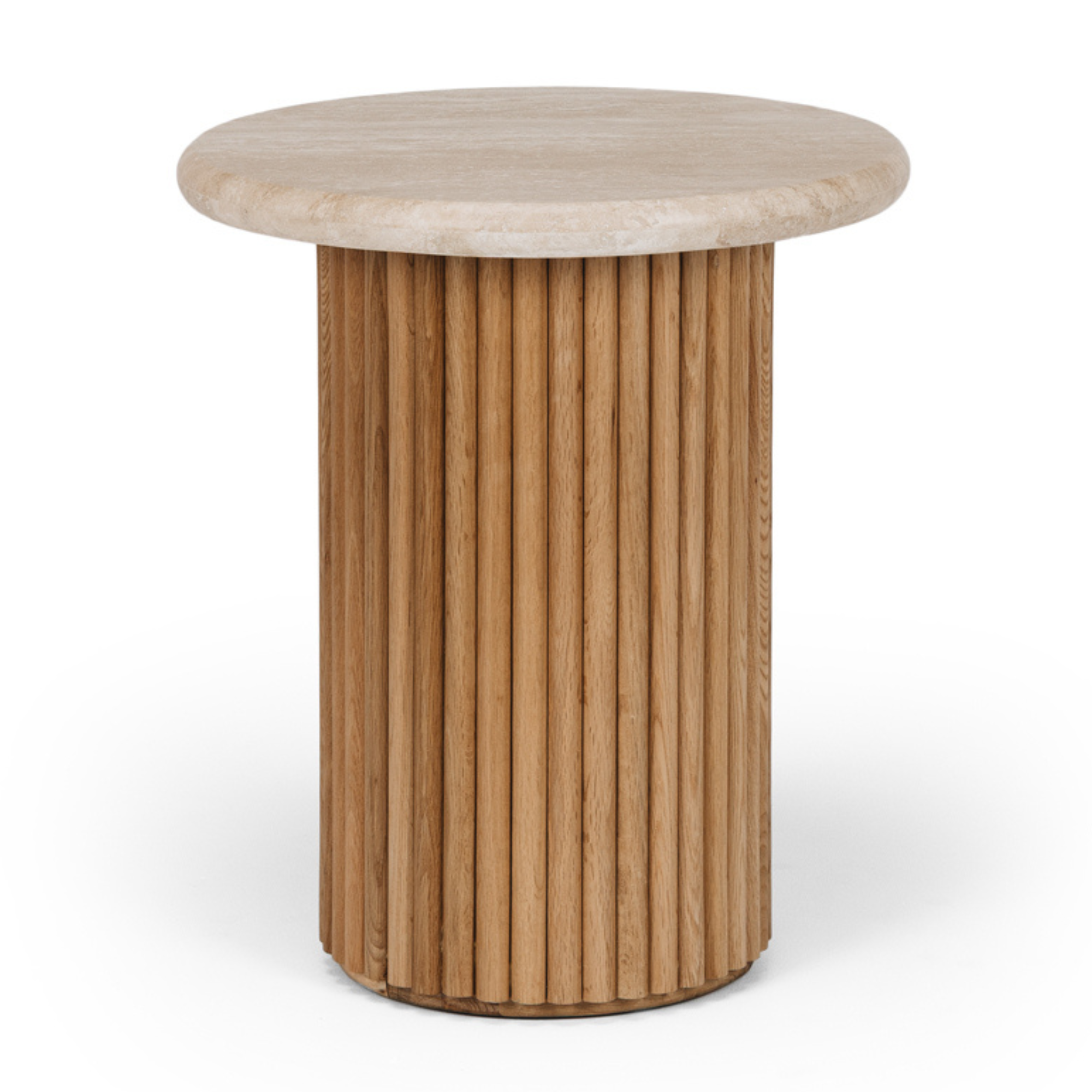 RHO TRAVERTINE TOP SIDE TABLE