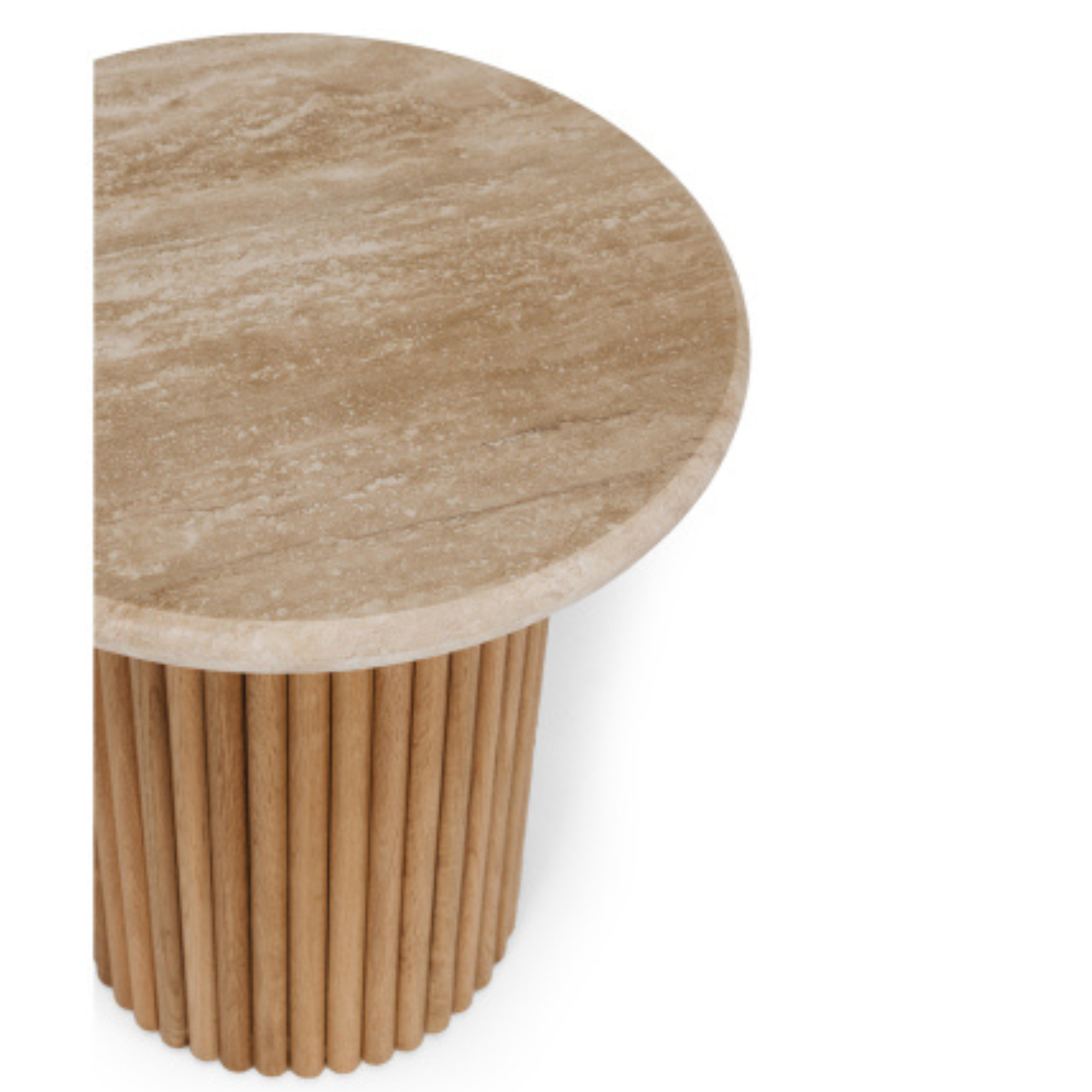 RHO TRAVERTINE TOP SIDE TABLE