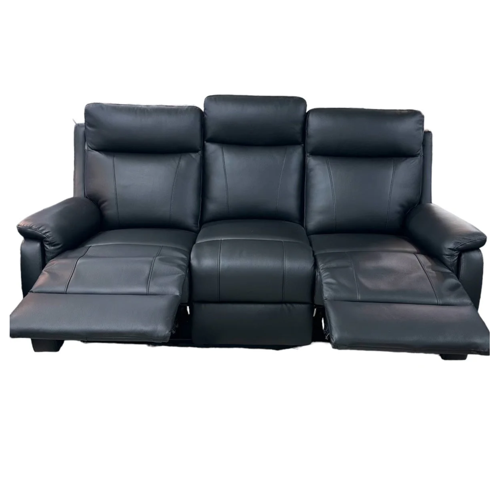 Roberto Reclining 3 Seater Sofa | Black Leather