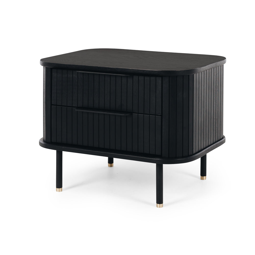 ANDERS BEDSIDE CABINET - BLACK OAK