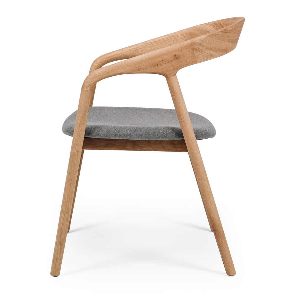 NORA NATURAL OAK DINING CHAIR | FABRIC SEAT