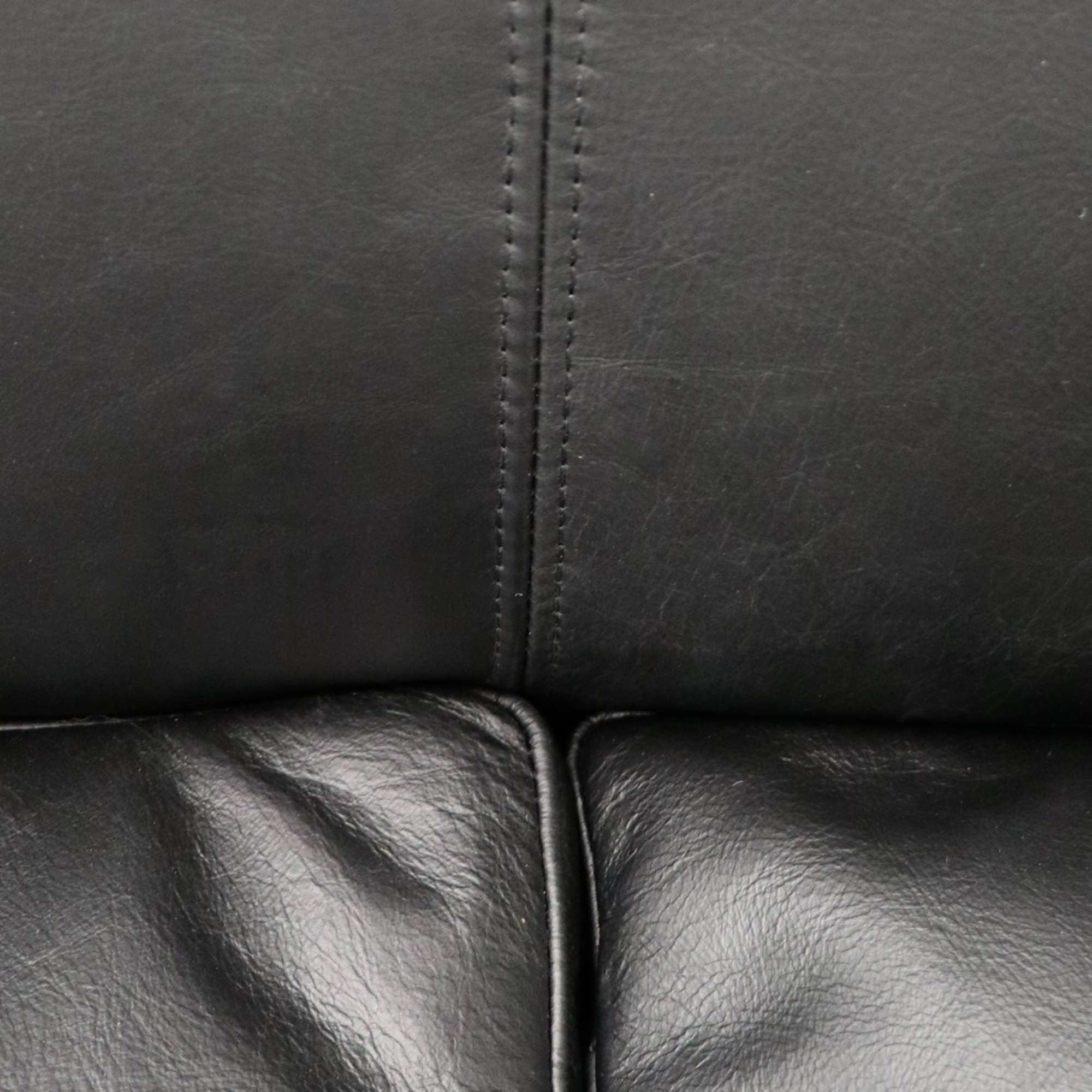 SAWYER BLACK LEATHER 3 SEATER SOFA