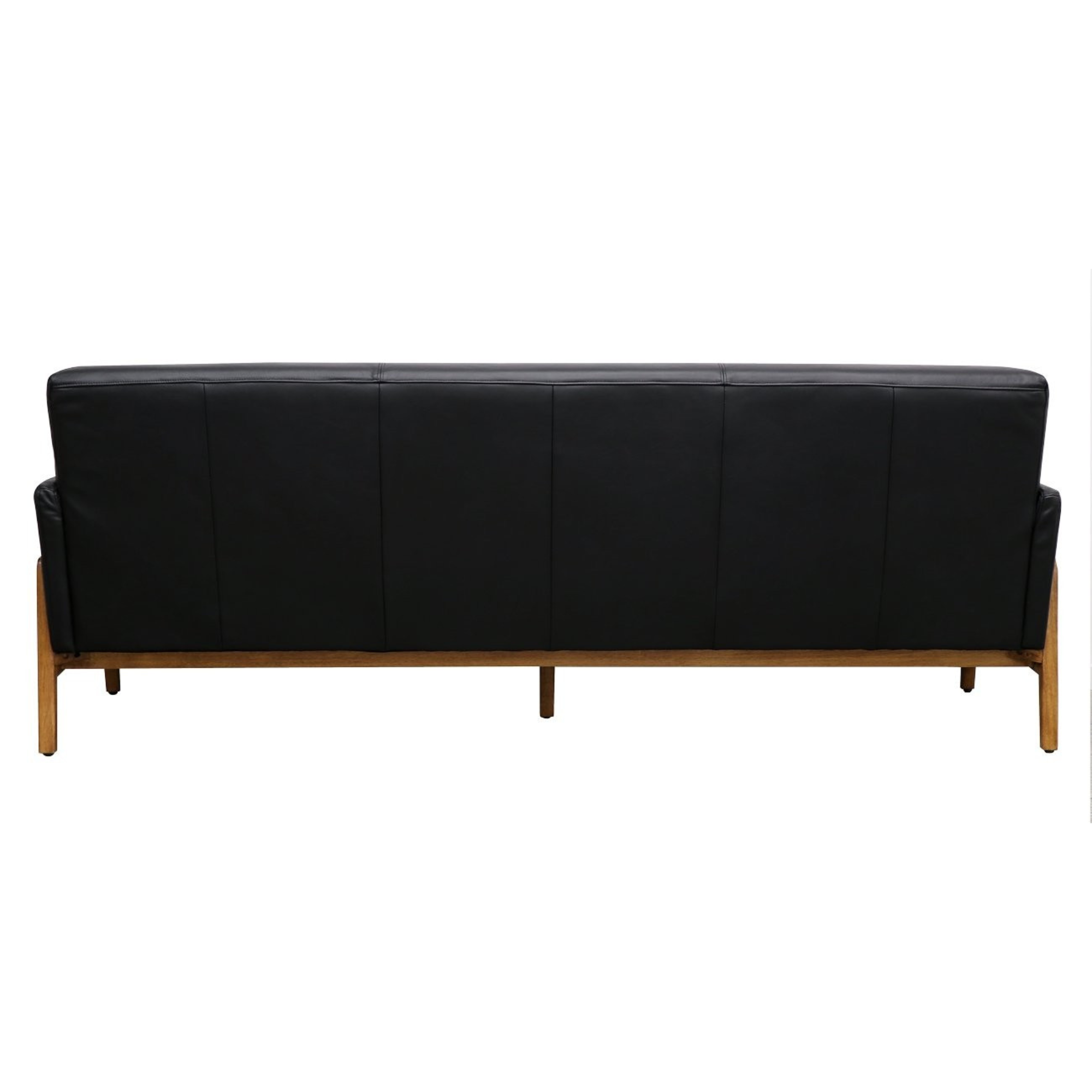 SAWYER BLACK LEATHER 3 SEATER SOFA