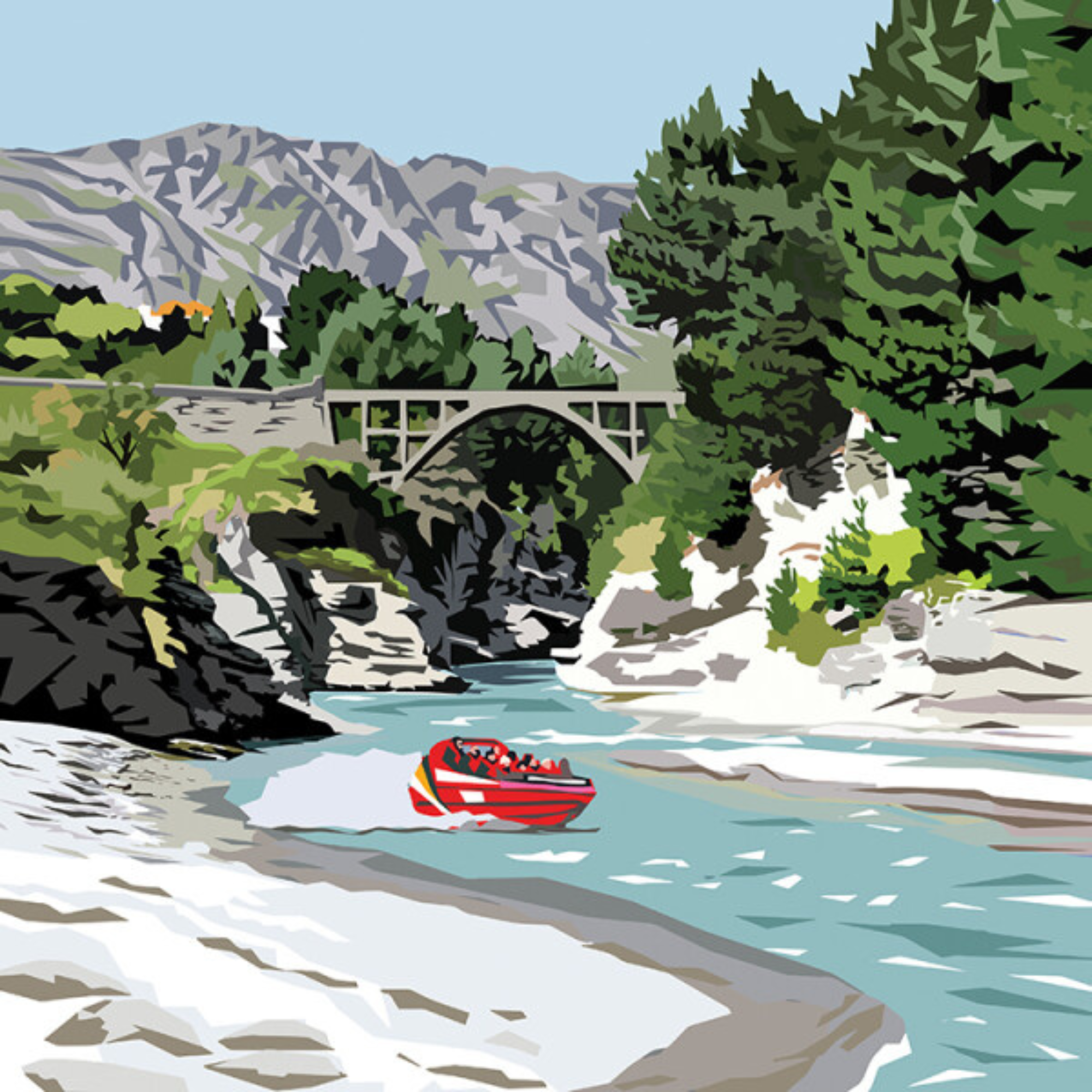 SHOTOVER AND JET  | CANVAS STRETCHED READY TO HANG | IRA MITCHELL  | NZ MADE