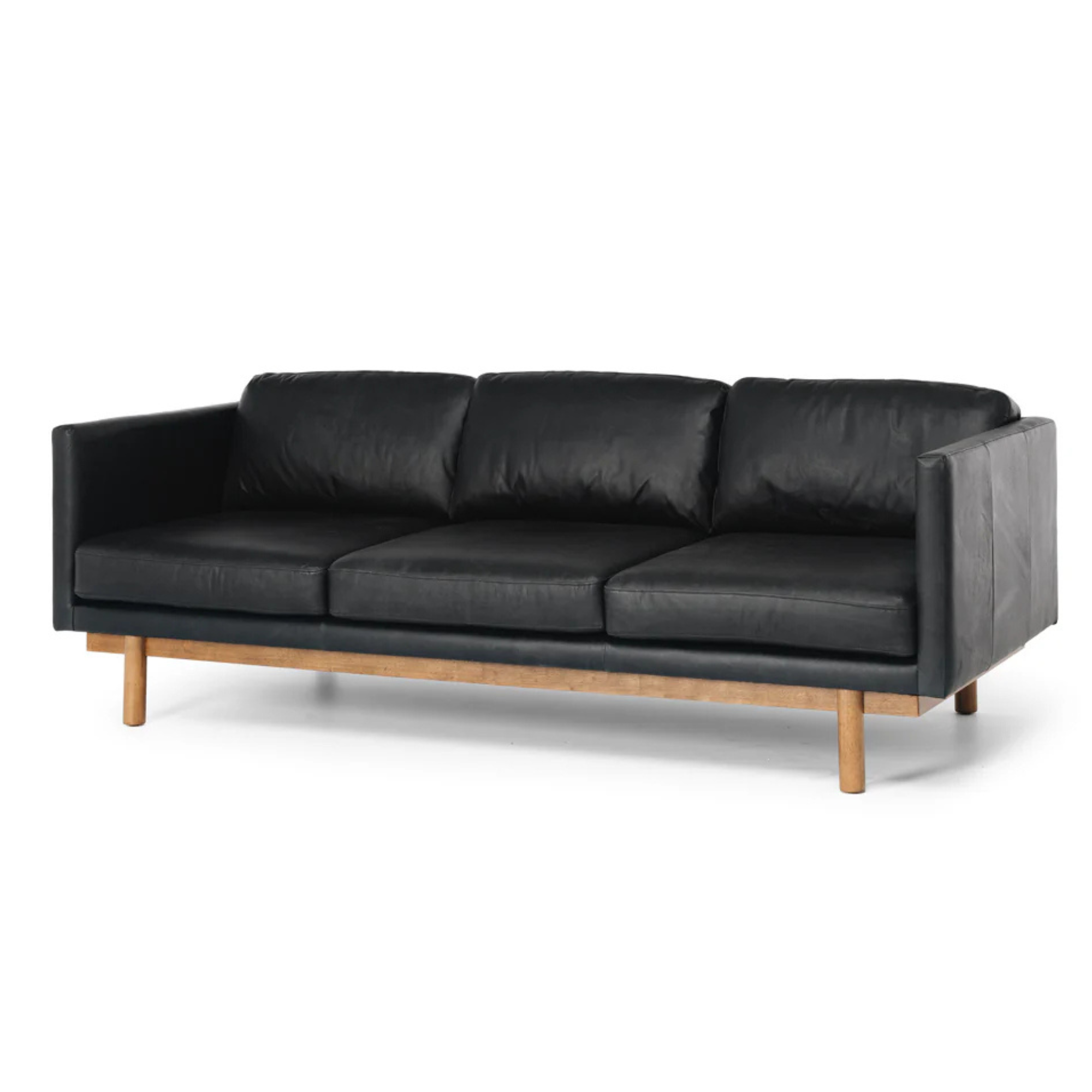 STRADA 3 SEATER SOFA | BLACK LEATHER