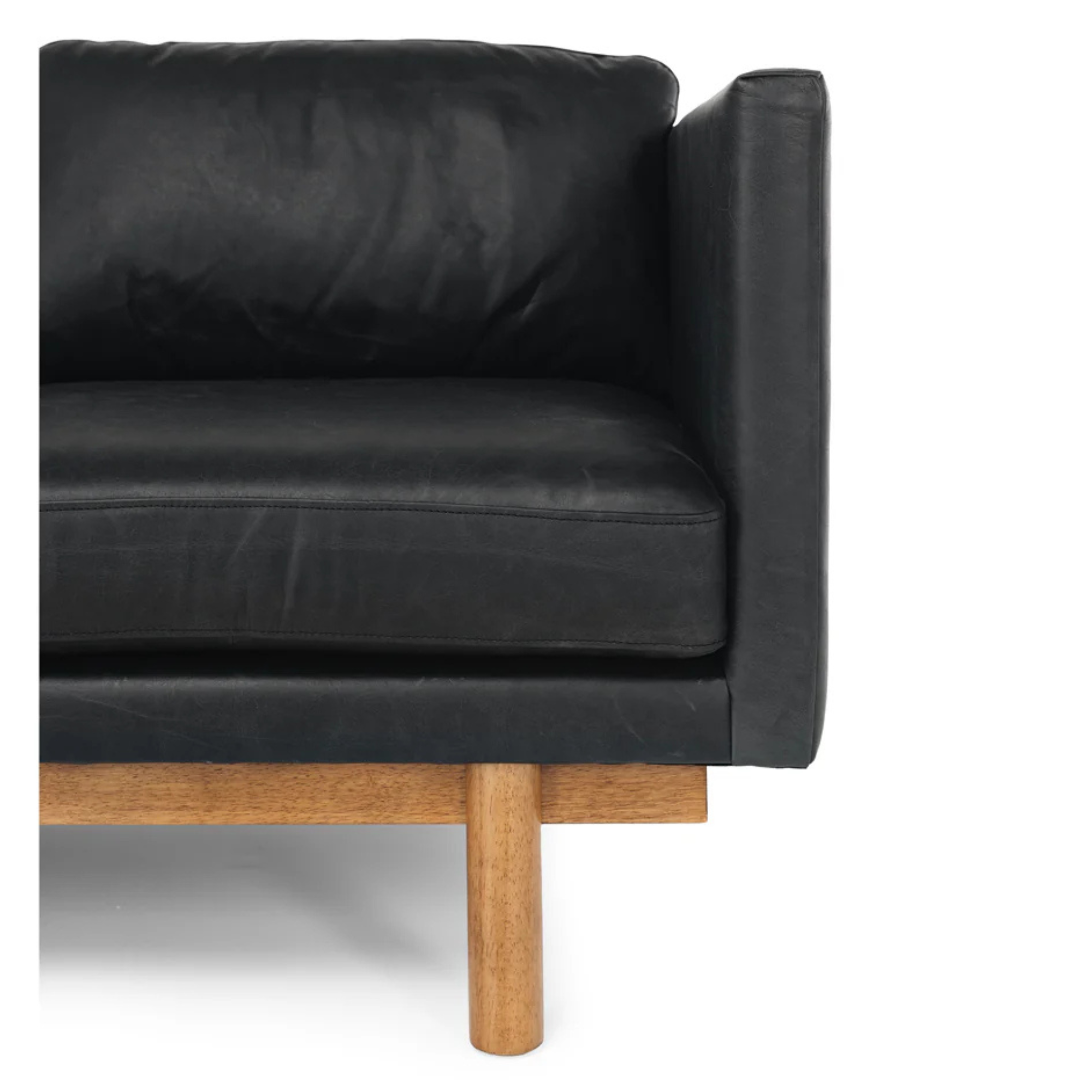 STRADA 3 SEATER SOFA | BLACK LEATHER