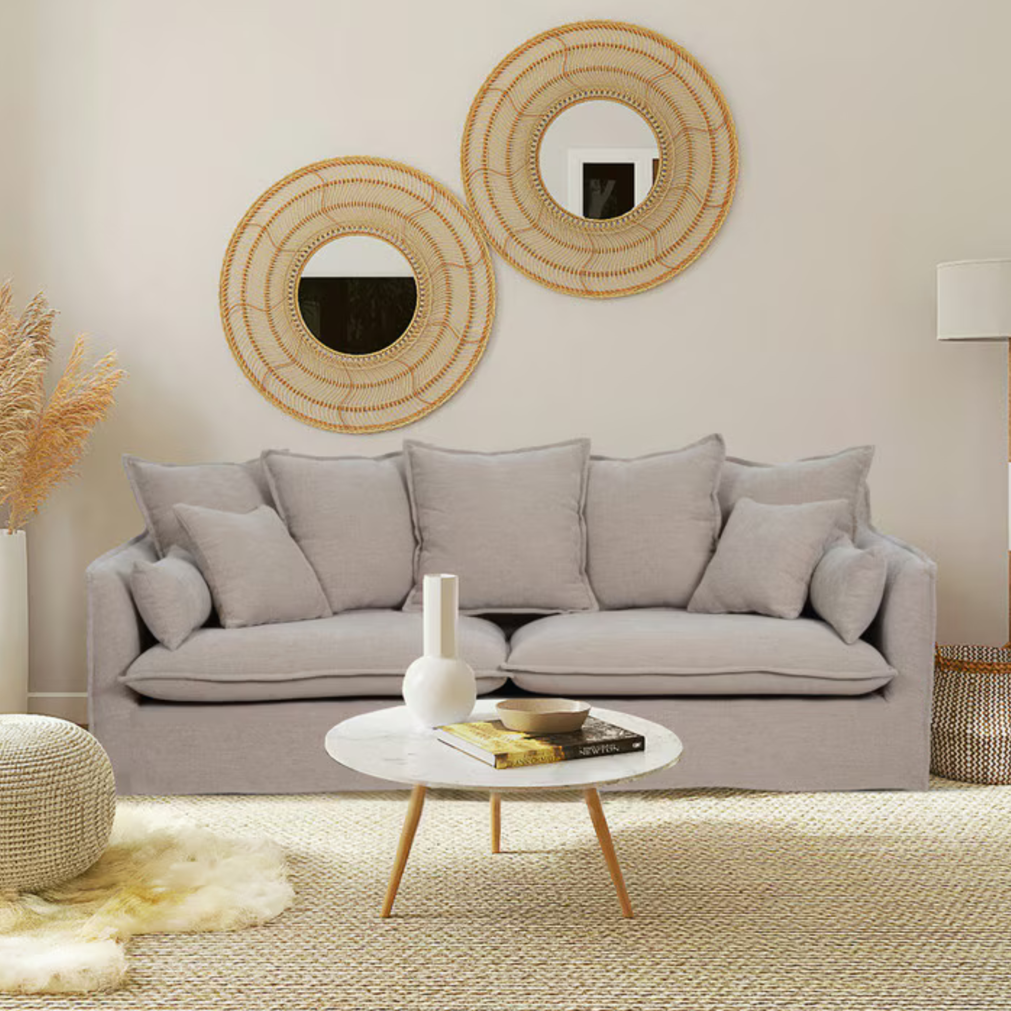 SYDNEY SLIP-COVER 2 SEATER | HAZELNUT