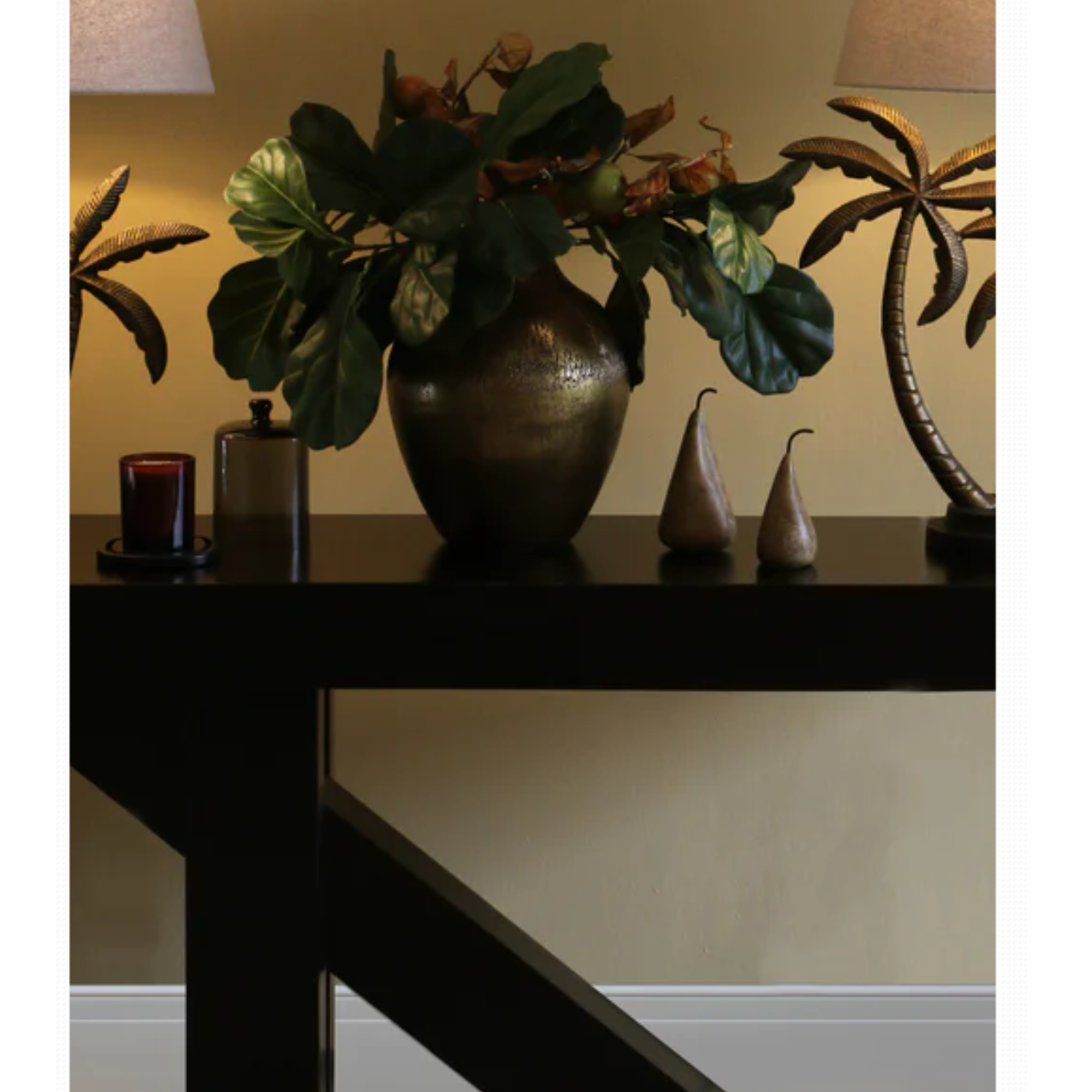 TRIBECA CONSOLE TABLE BLACK IN SOLID MANGO WOOD