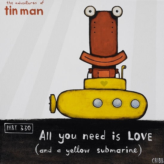 TIN MAN 'ALL YOU NEED IS LOVE' | BOX FRAME READY TO HANG | TONY CRIBB | NZ MADE