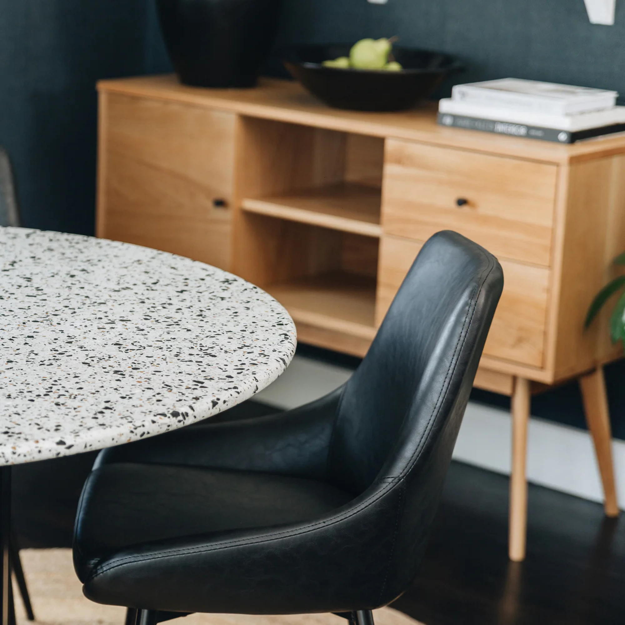 BARI DINING CHAIR | BLACK PU