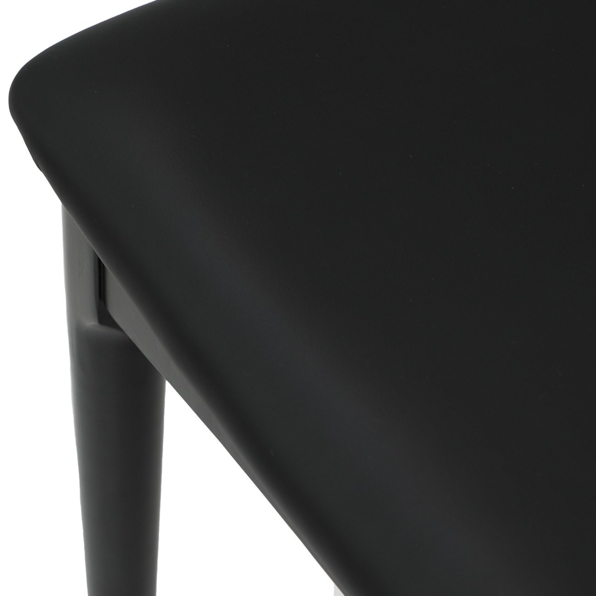 Bowen 65cm Bar Stool | Black Frame Black Leather Seat