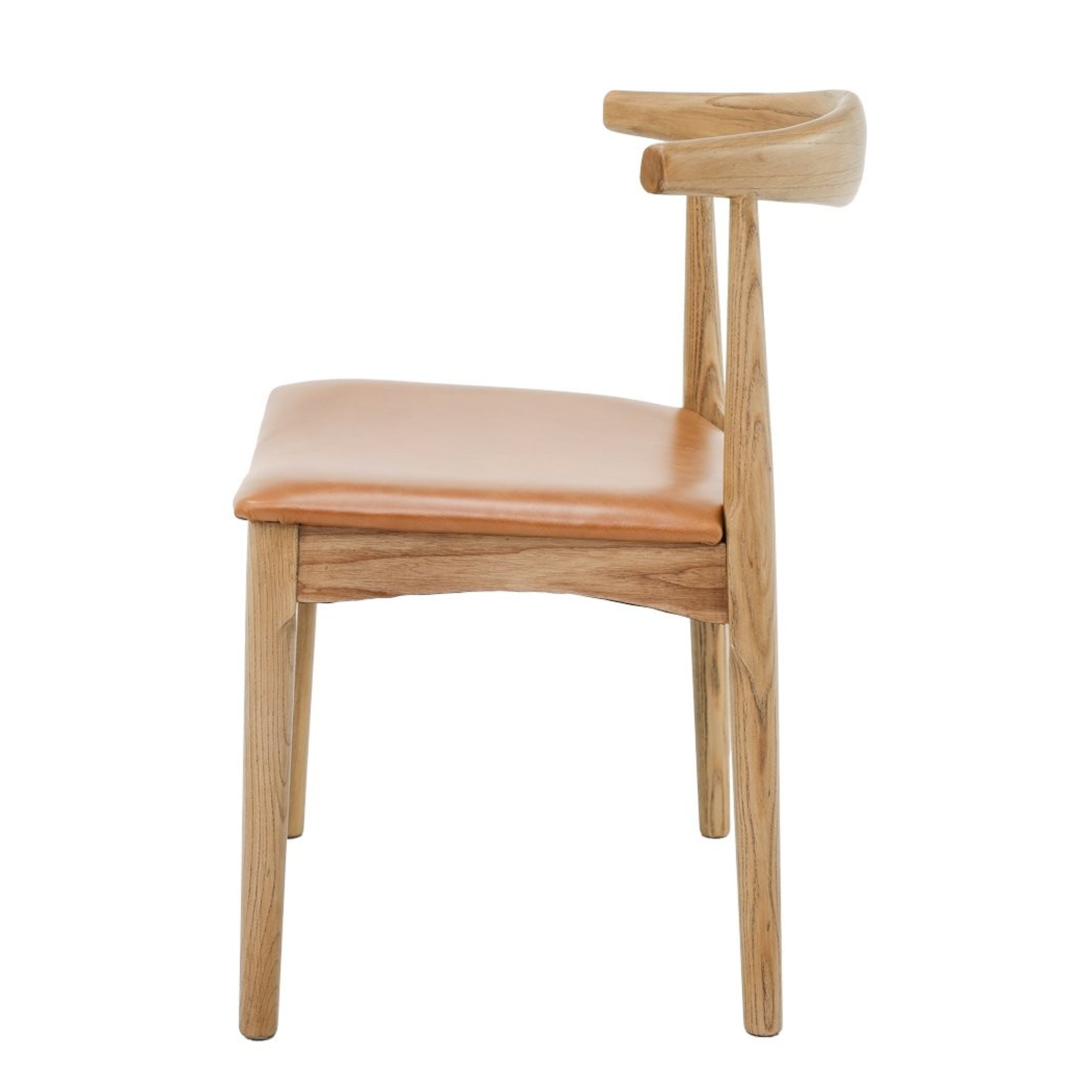 Bowen Dining Chair | Natural Frame Tan Leather Seat