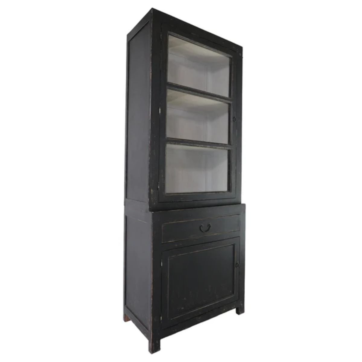 Casa Large Glass Cabinet | Black
