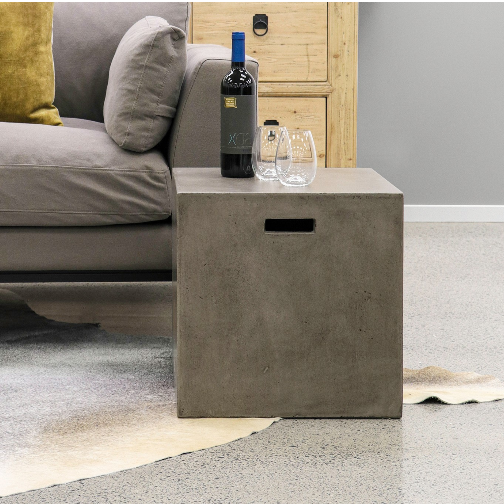 Concrete Rectangle Side Table | Grey