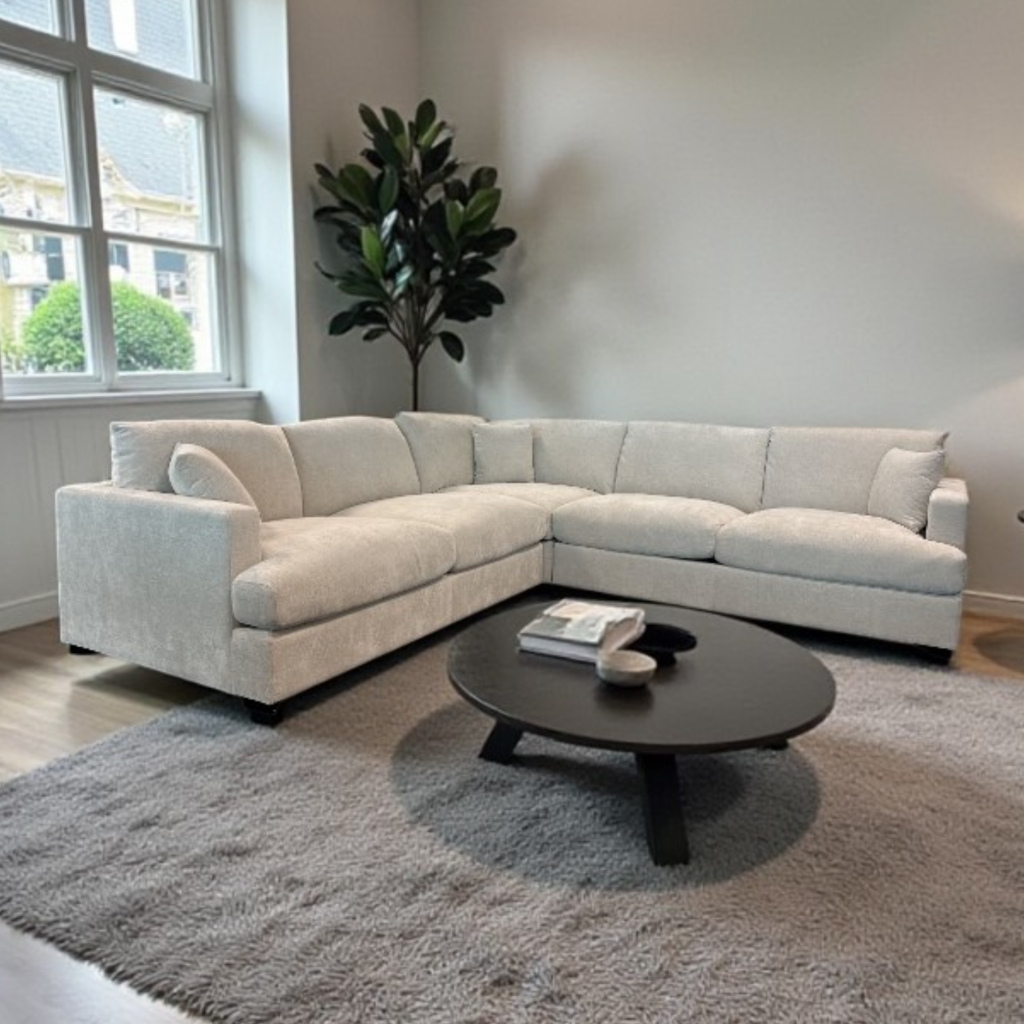 Crescent Corner Lounge Suite | Natural