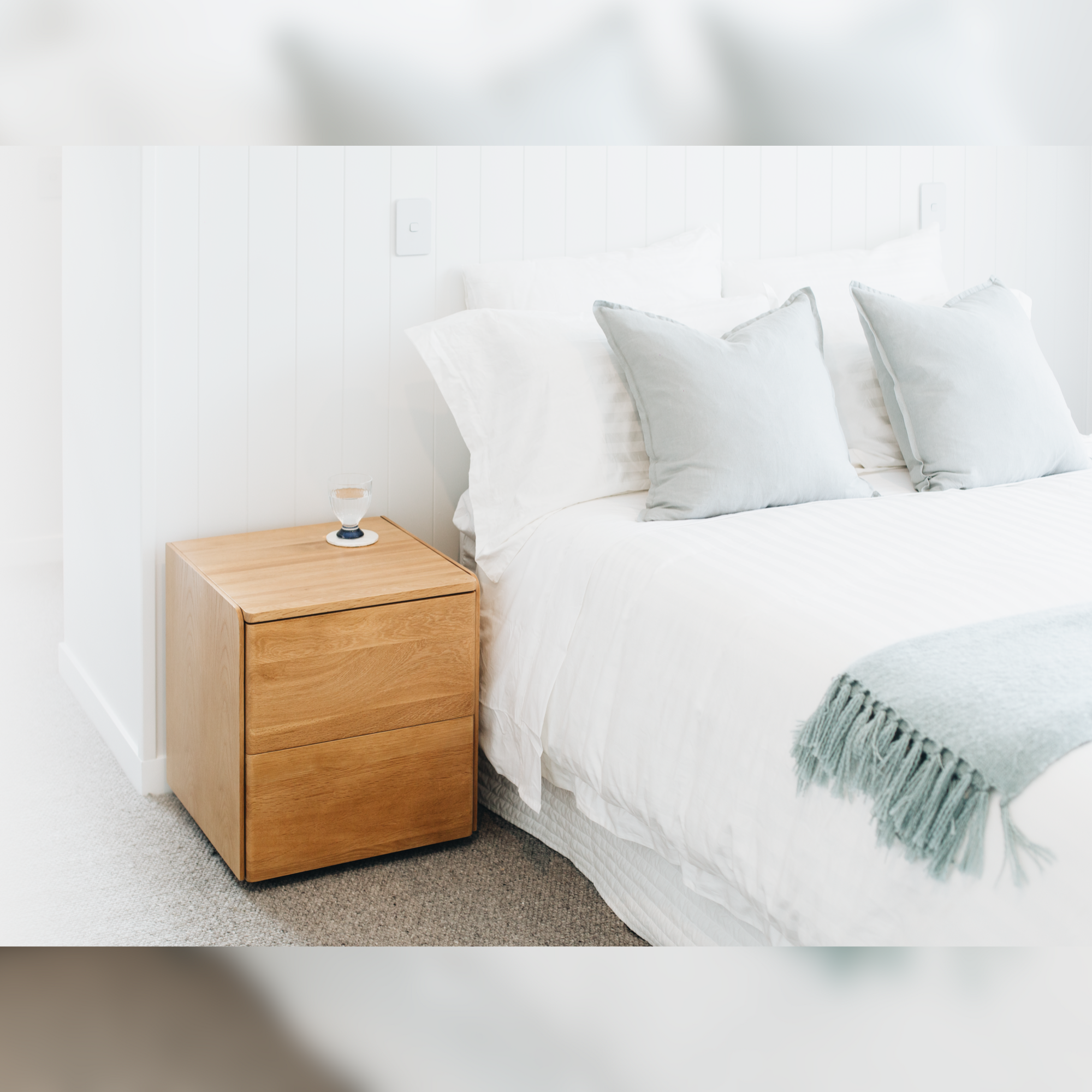 Cube Bedside Cabinet | Natural Oak