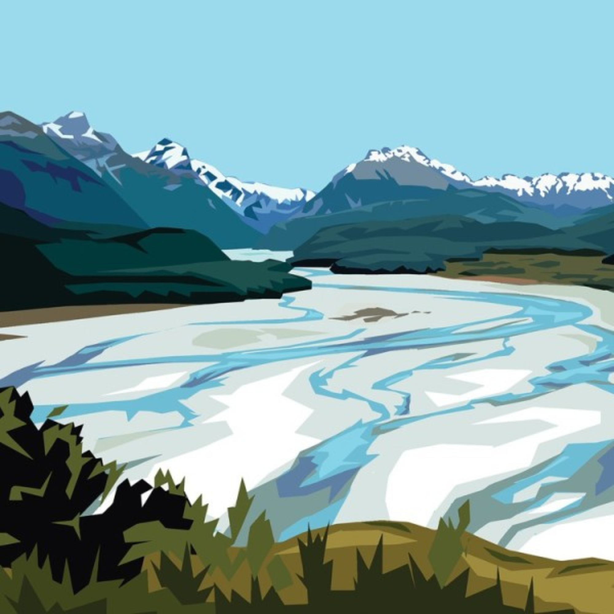 DART RIVER, GLENORCHY | CANVAS STRETCHED READY TO HANG | IRA MITCHELL  | NZ MADE