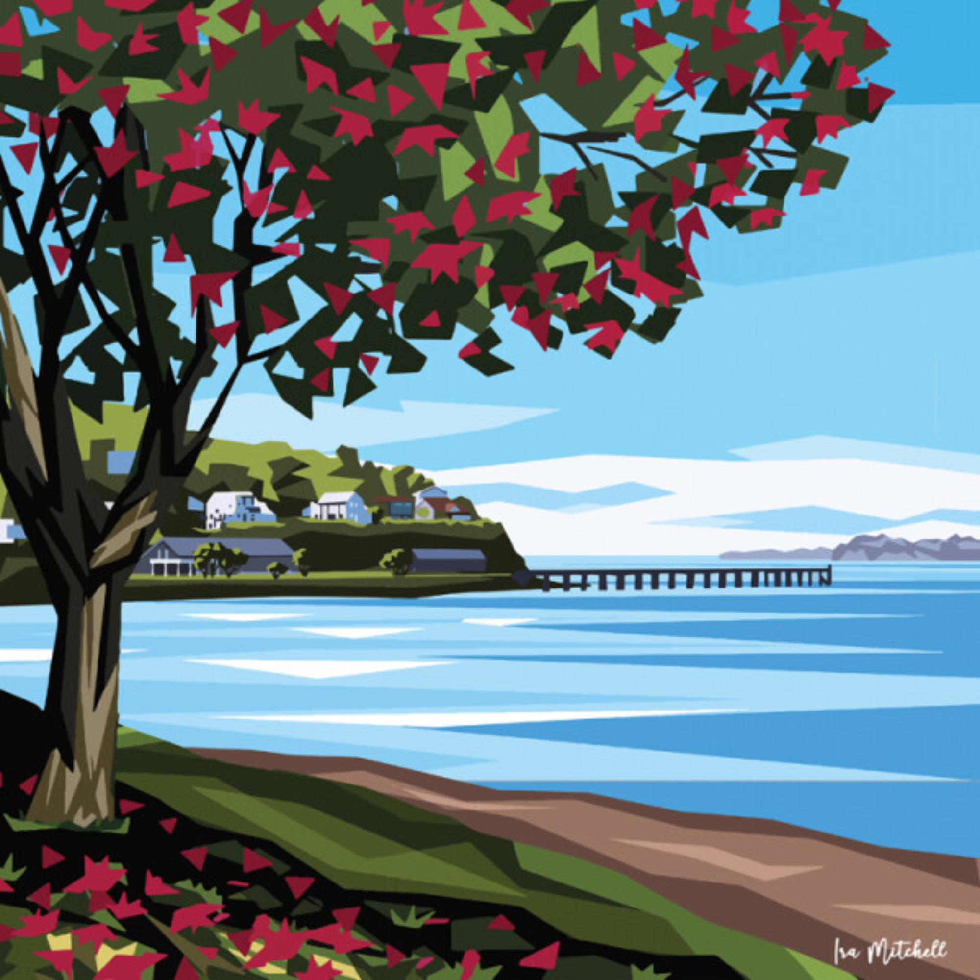 DEVONPORT | CANVAS STRETCHED READY TO HANG | IRA MITCHELL  | NZ MADE