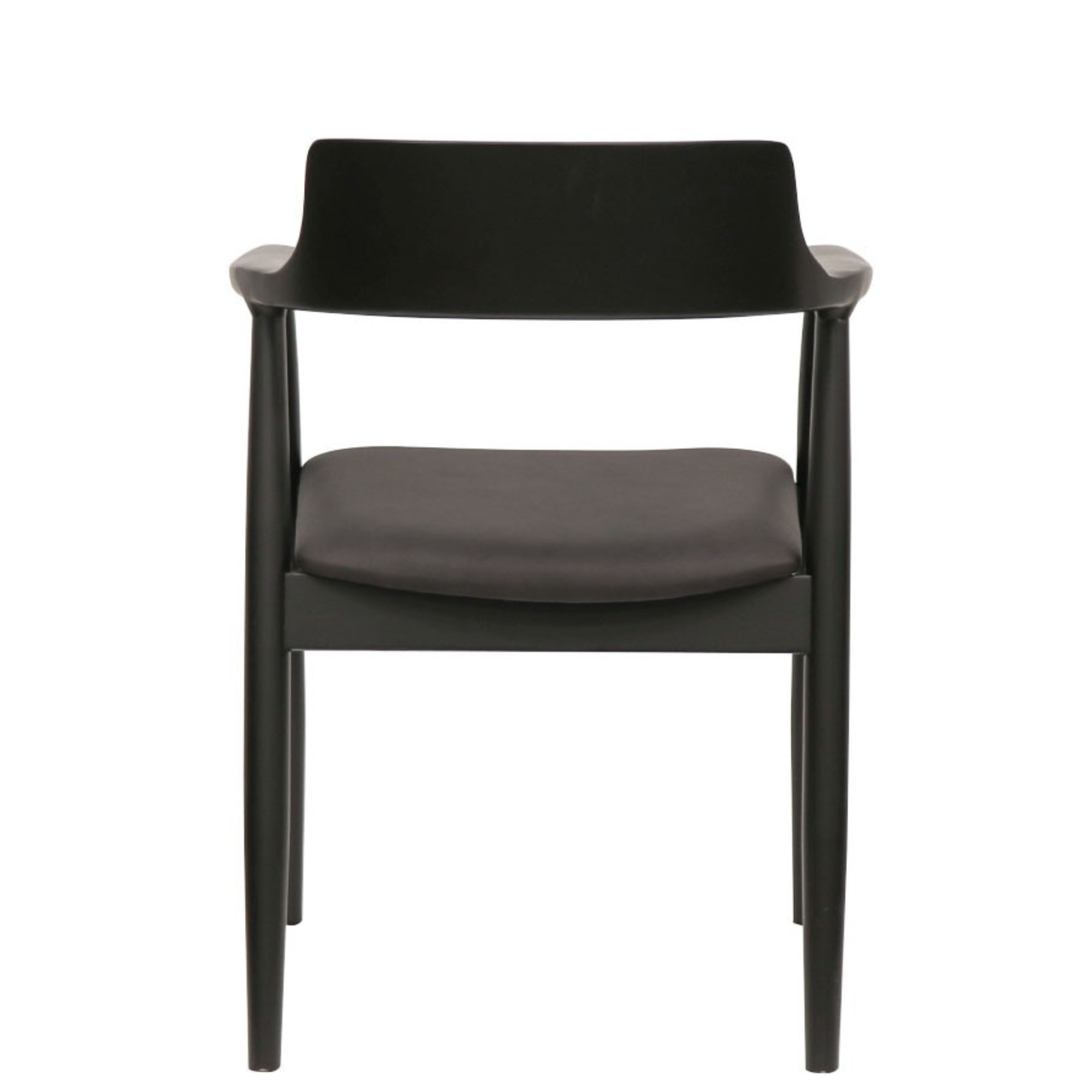 Ealing Dining Chair | Black Frame - Black Leather