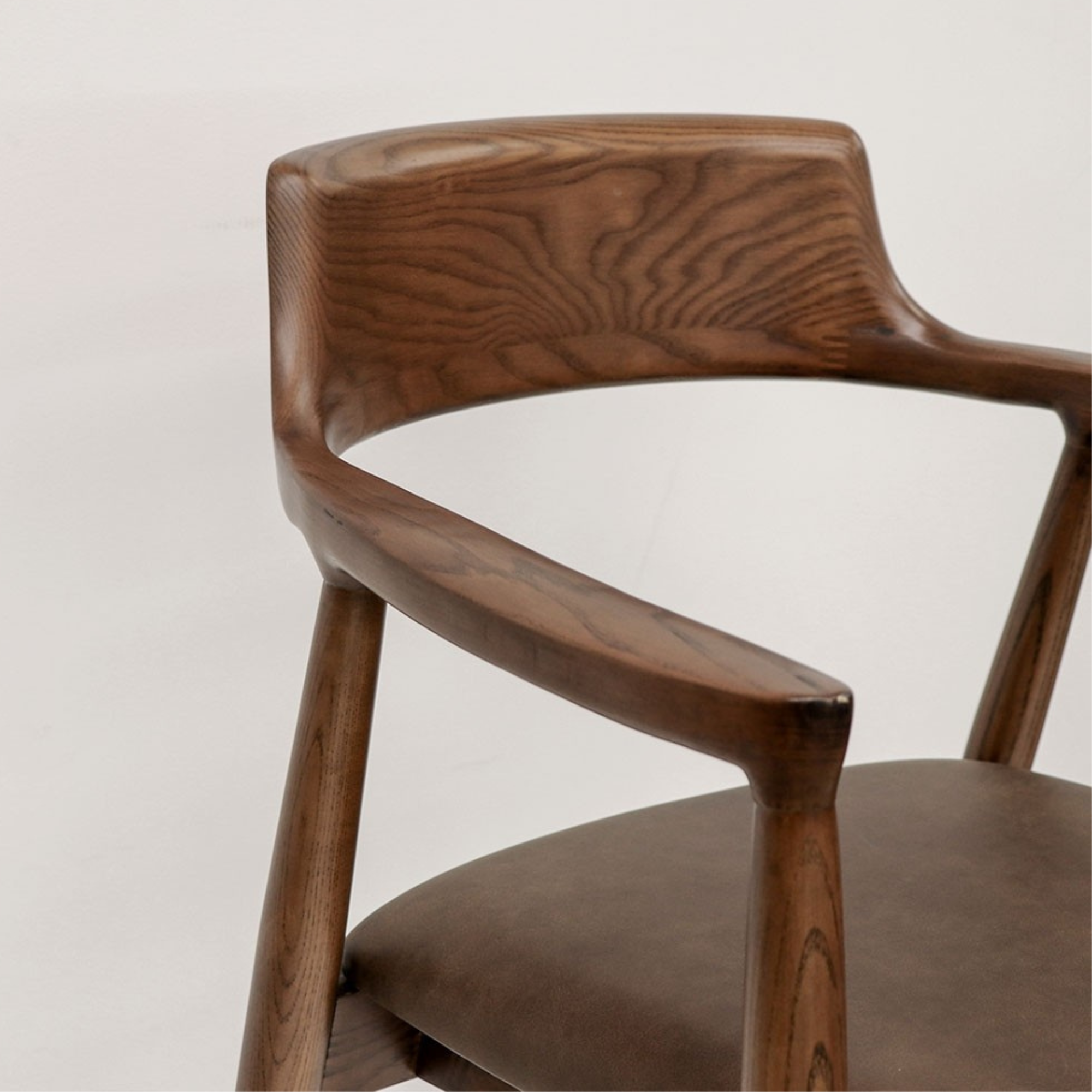 Ealing Dining Chair | Brown Frame - Brown Leather