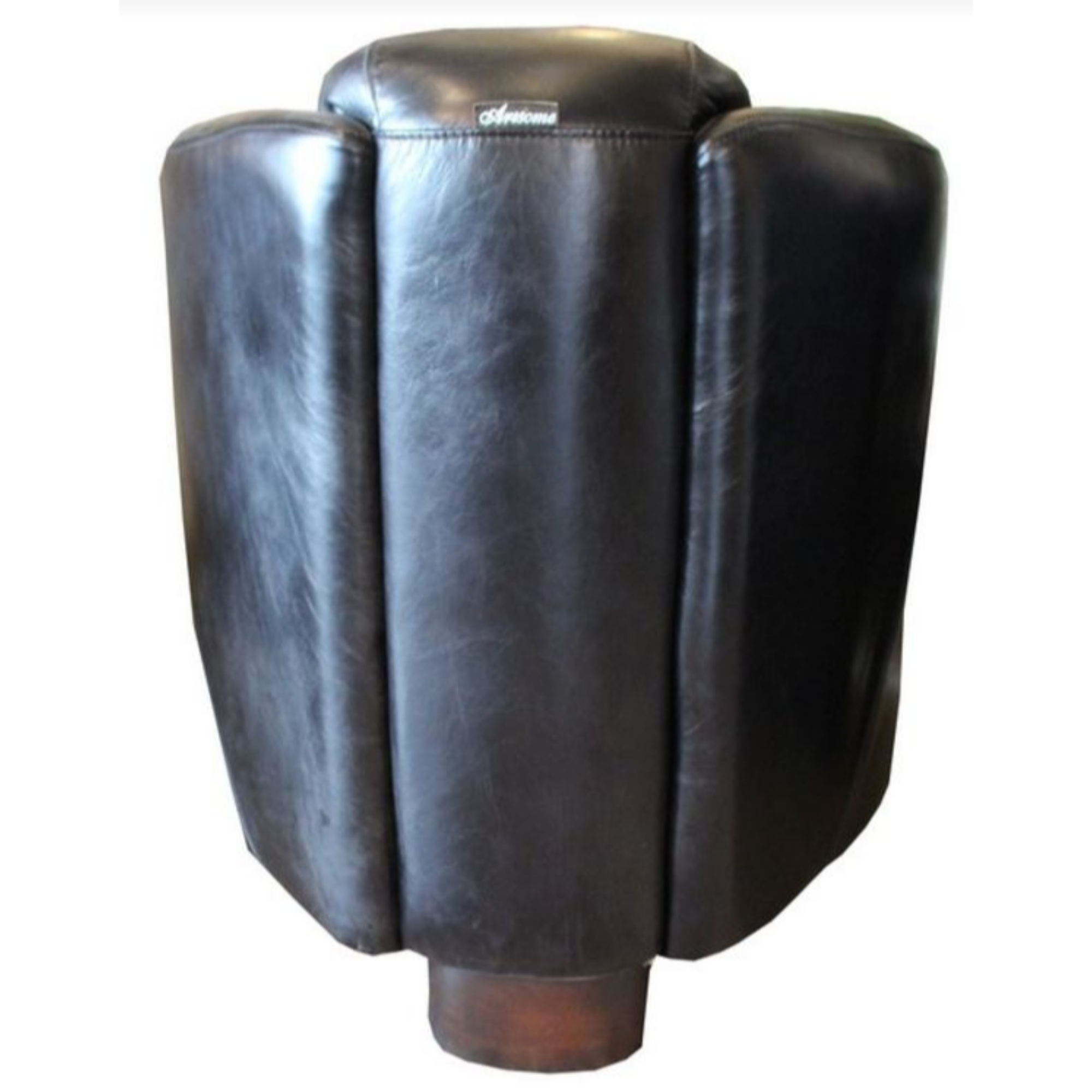 VANGUARD LEATHER TUB CHAIR | BLACK