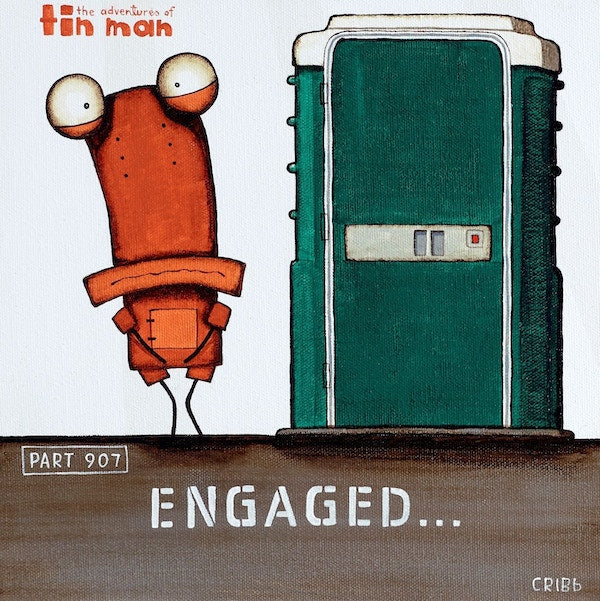 TIN MAN 'ENGAGED' | BOX FRAME READY TO HANG | TONY CRIBB | NZ MADE