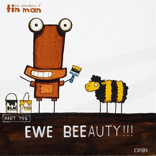 TIN MAN 'EWE BEEAUTY' | BOX FRAME READY TO HANG | TONY CRIBB | NZ MADE