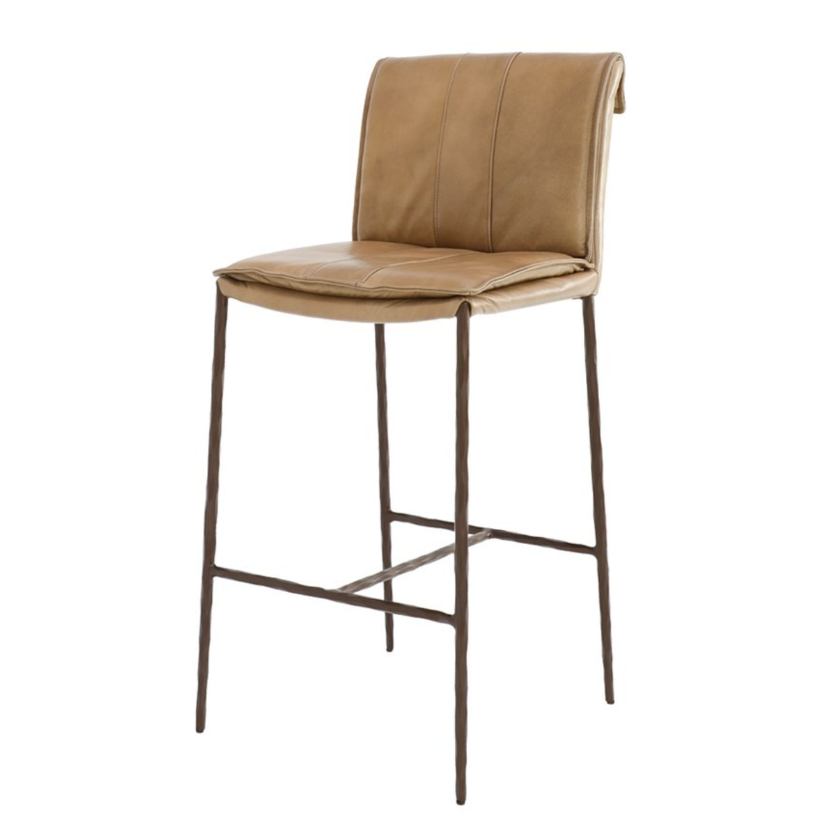 Foundry Bar Stool - Nutmeg Leather | 2 Seat Heights