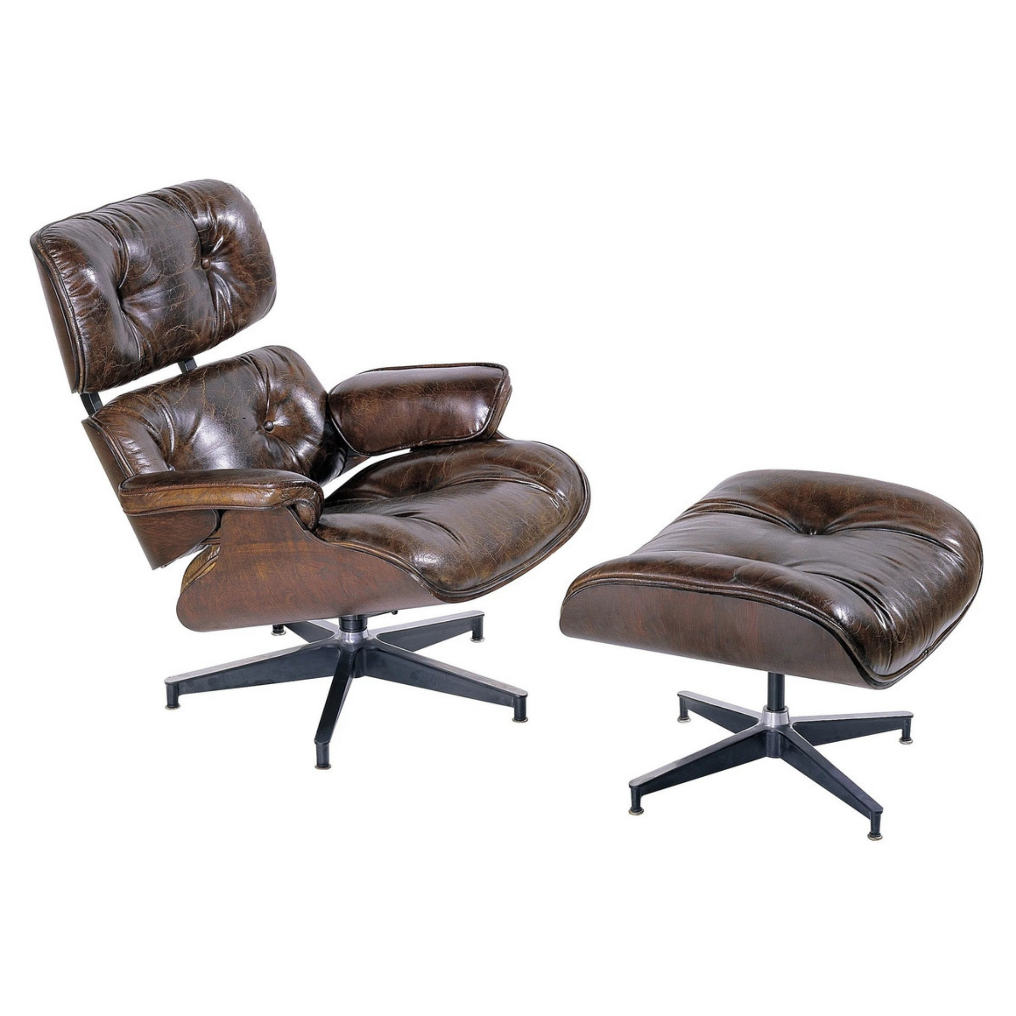 GEORGE LEATHER CHAIR & FOOTSTOOL | 2 COLOURS