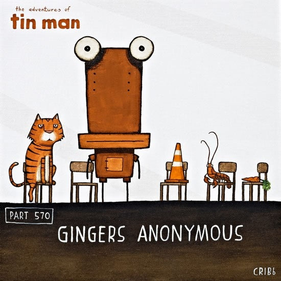 TIN MAN 'GINGERS ANONYMOUS' | BOX FRAME READY TO HANG | TONY CRIBB | NZ MADE