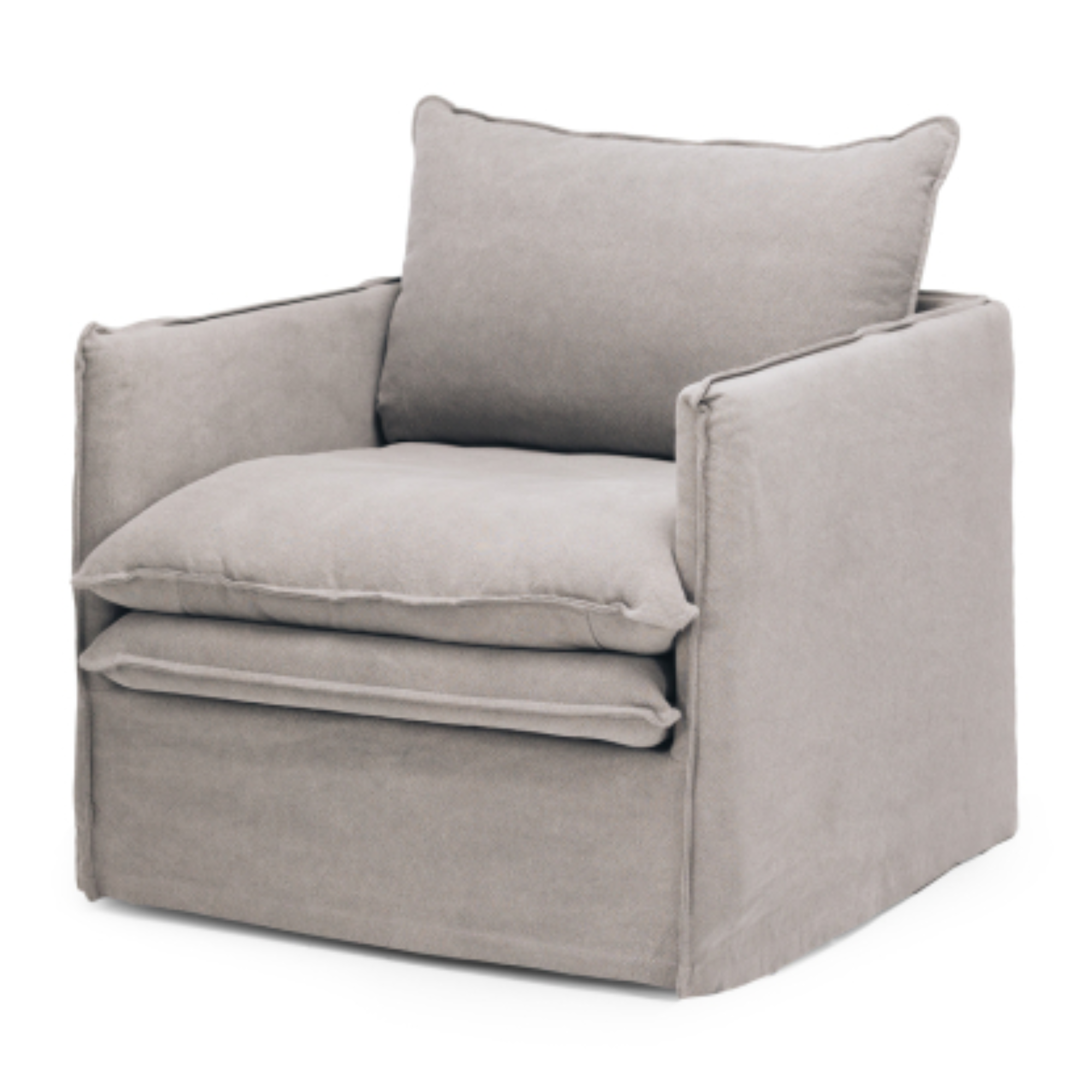 HAMILTON SLIP-COVER ARMCHAIR | CEMENT
