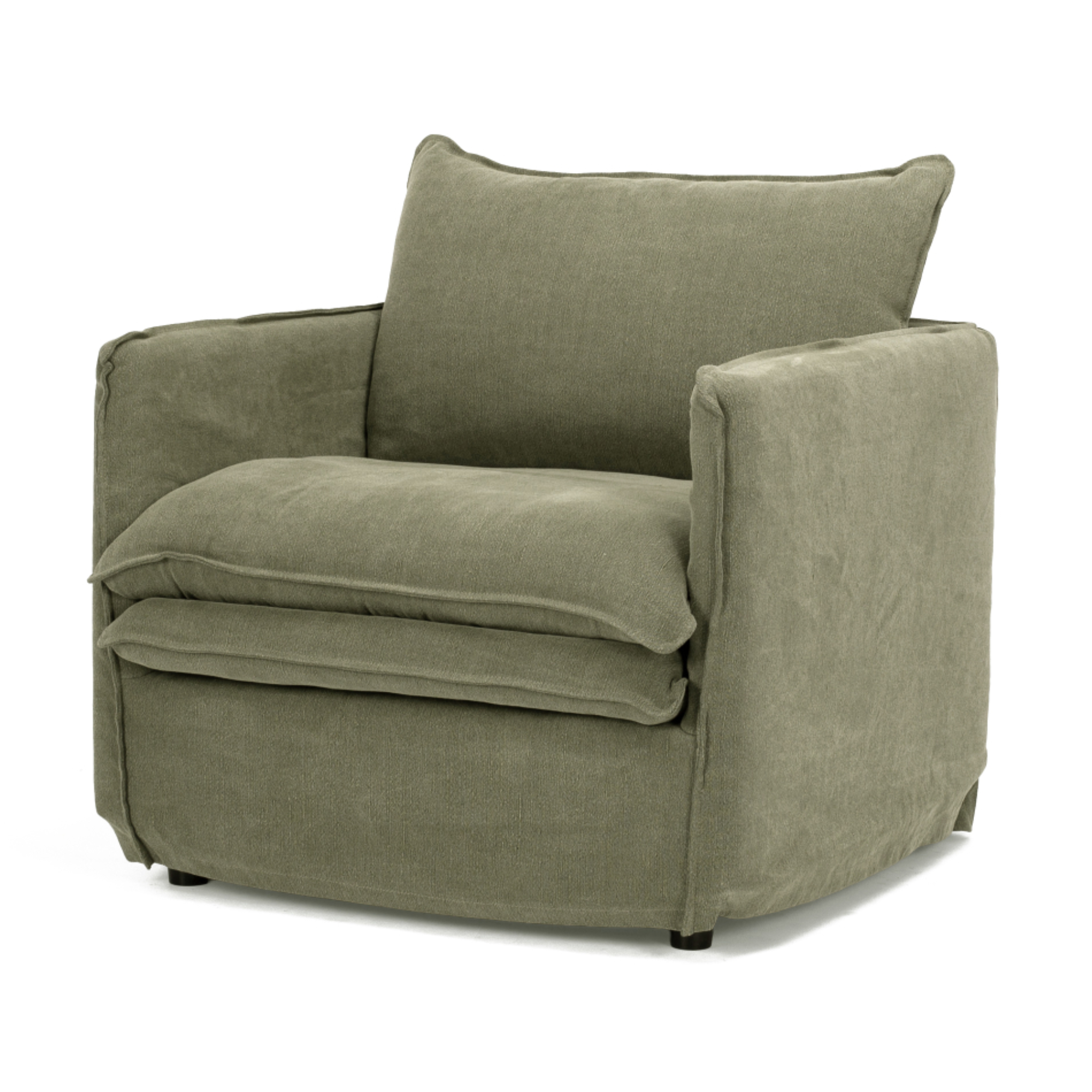 HAMILTON SLIP-COVER ARMCHAIR | KHAKI