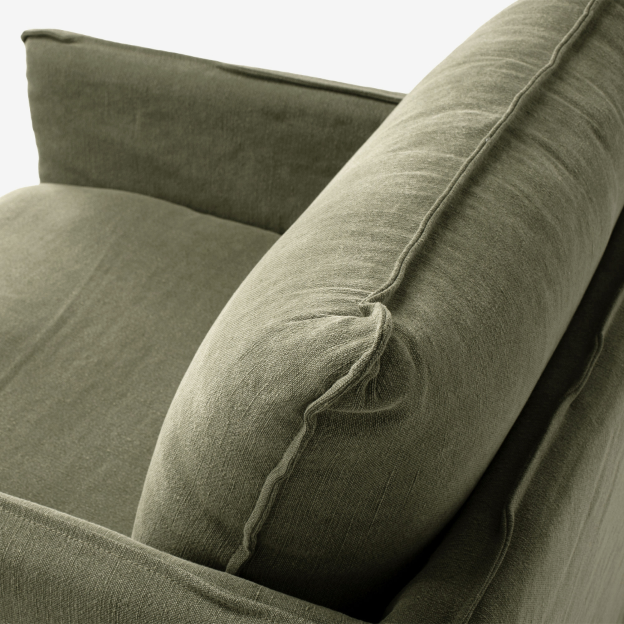 HAMILTON SLIP-COVER ARMCHAIR | KHAKI