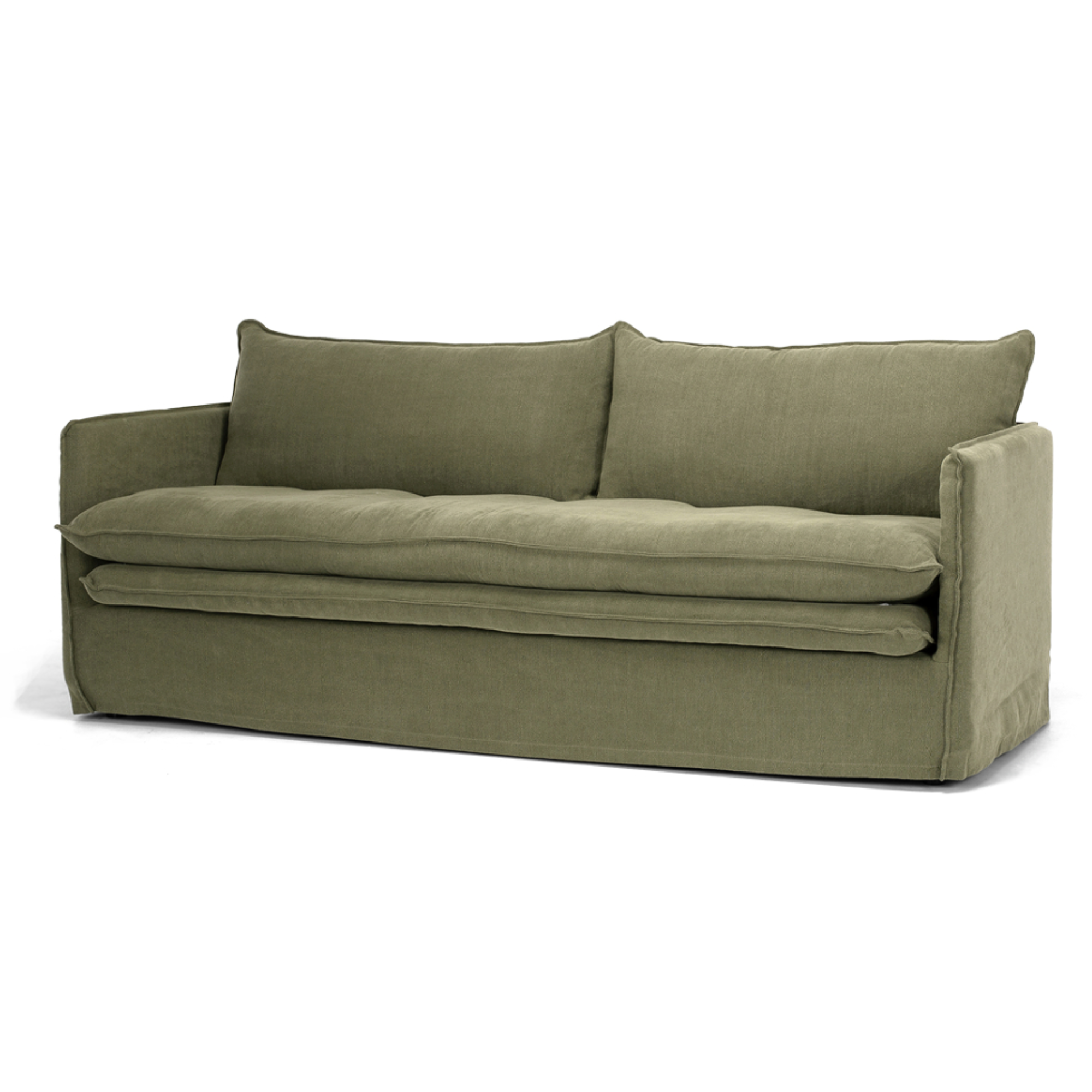 HAMILTON SLIP-COVER 3 SEATER SOFA | KHAKI