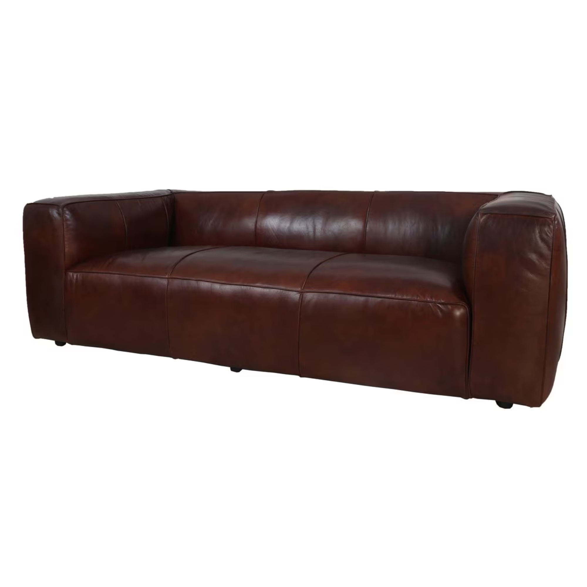 Hampshire Leather 3 Seater Sofa | Vintage Cigar Brown