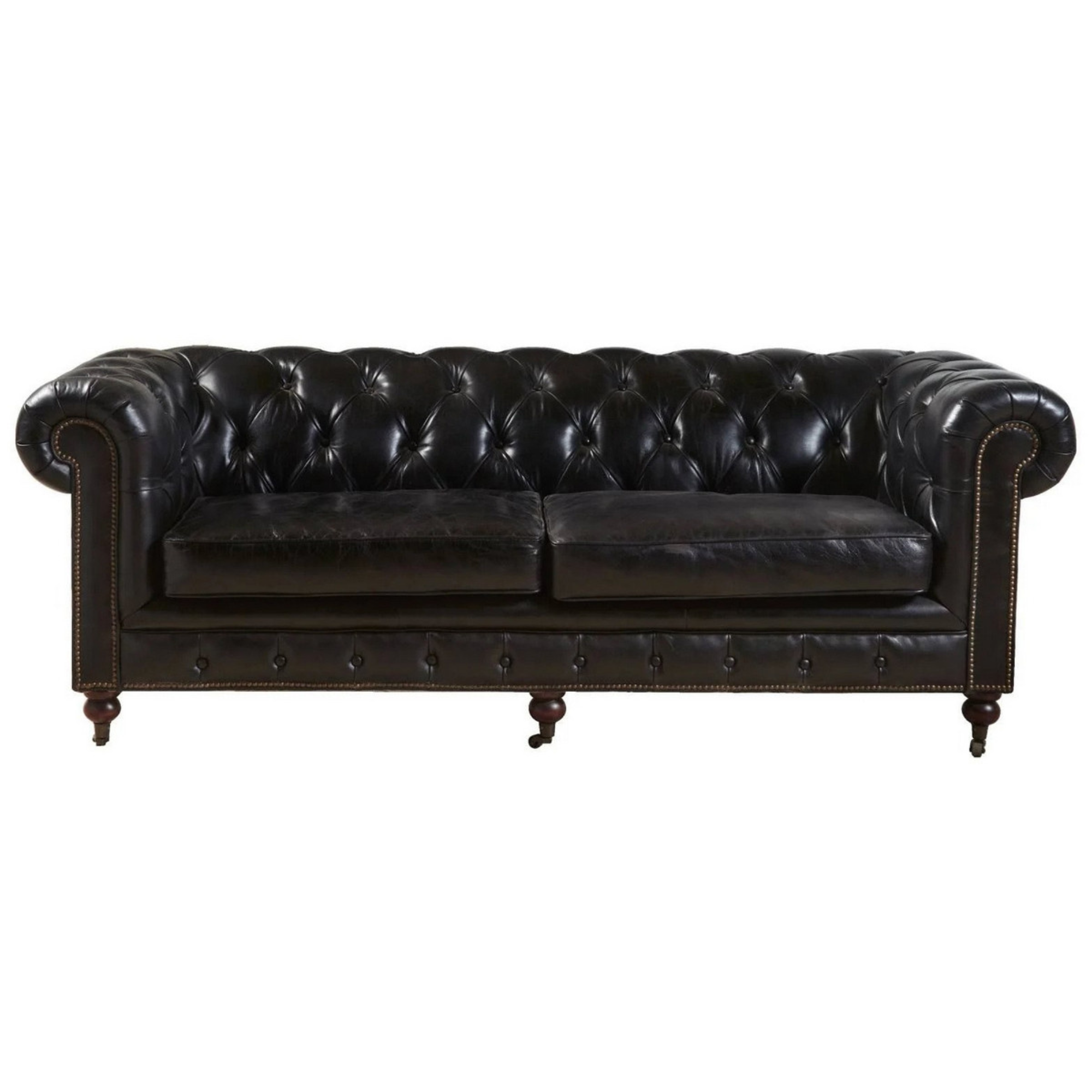 HAMPTON LEATHER 2 or 3 SEATER SOFA | 2 COLOURS