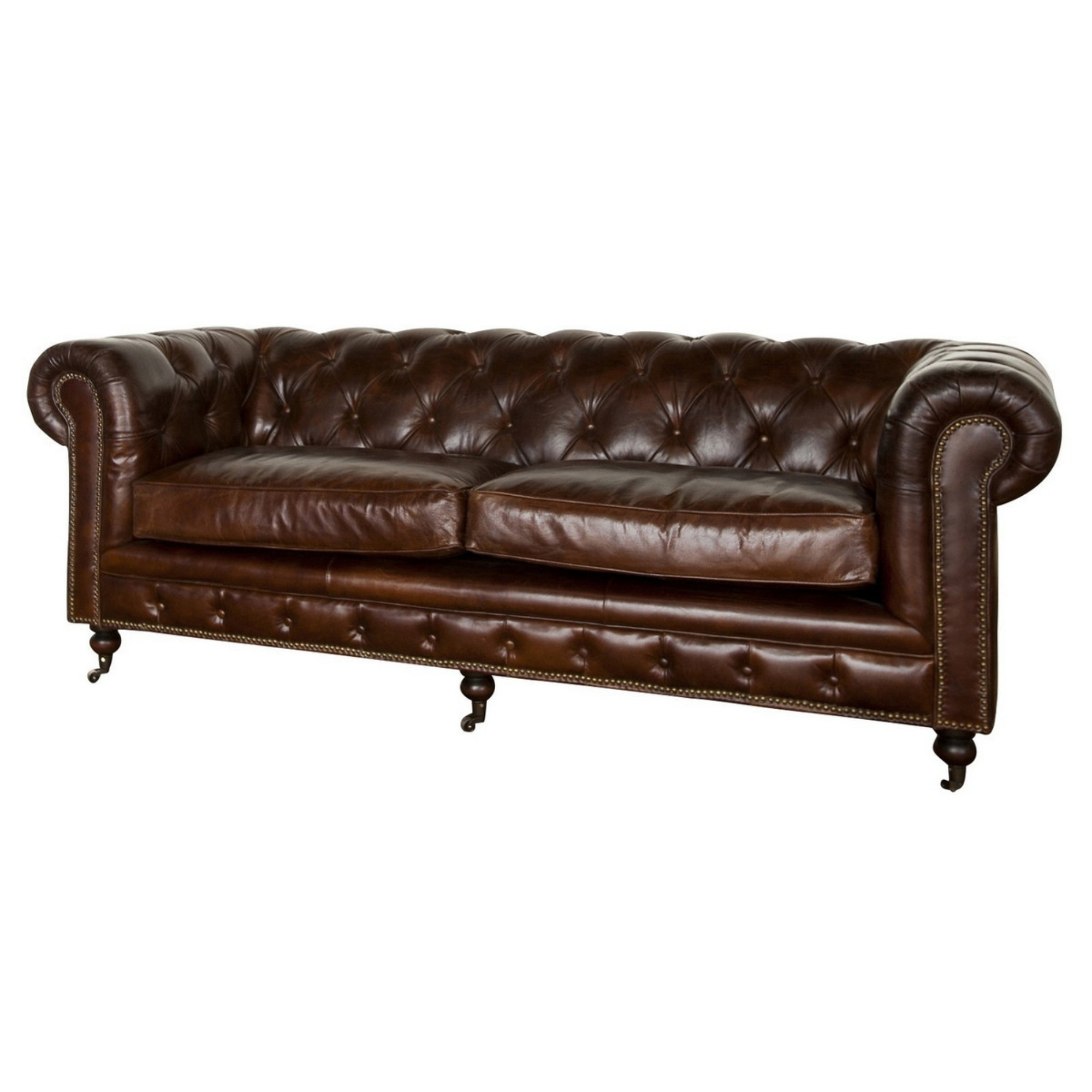 HAMPTON LEATHER 2 or 3 SEATER SOFA | 2 COLOURS