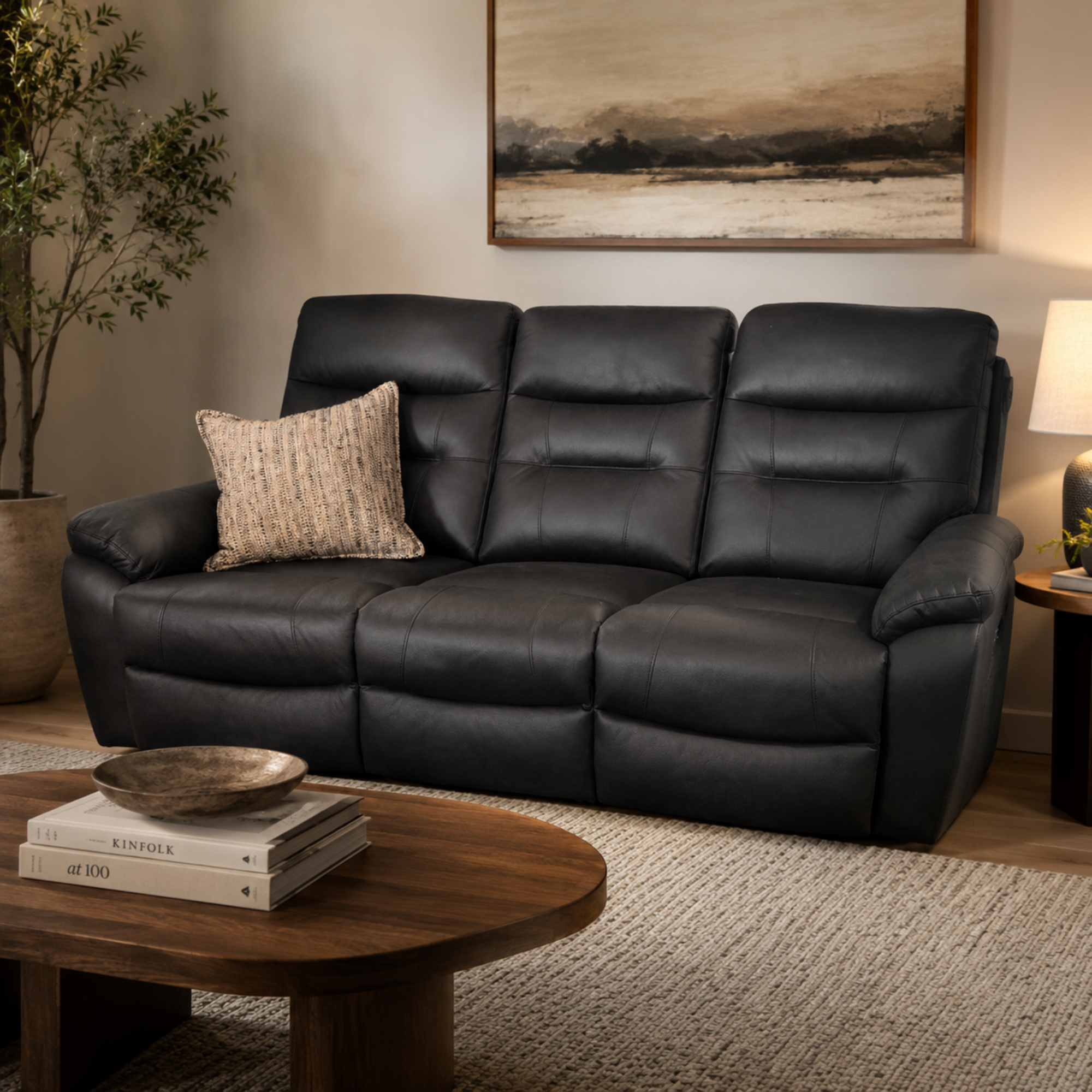 Jackson Reclining 3 Seater Sofa | Charcoal