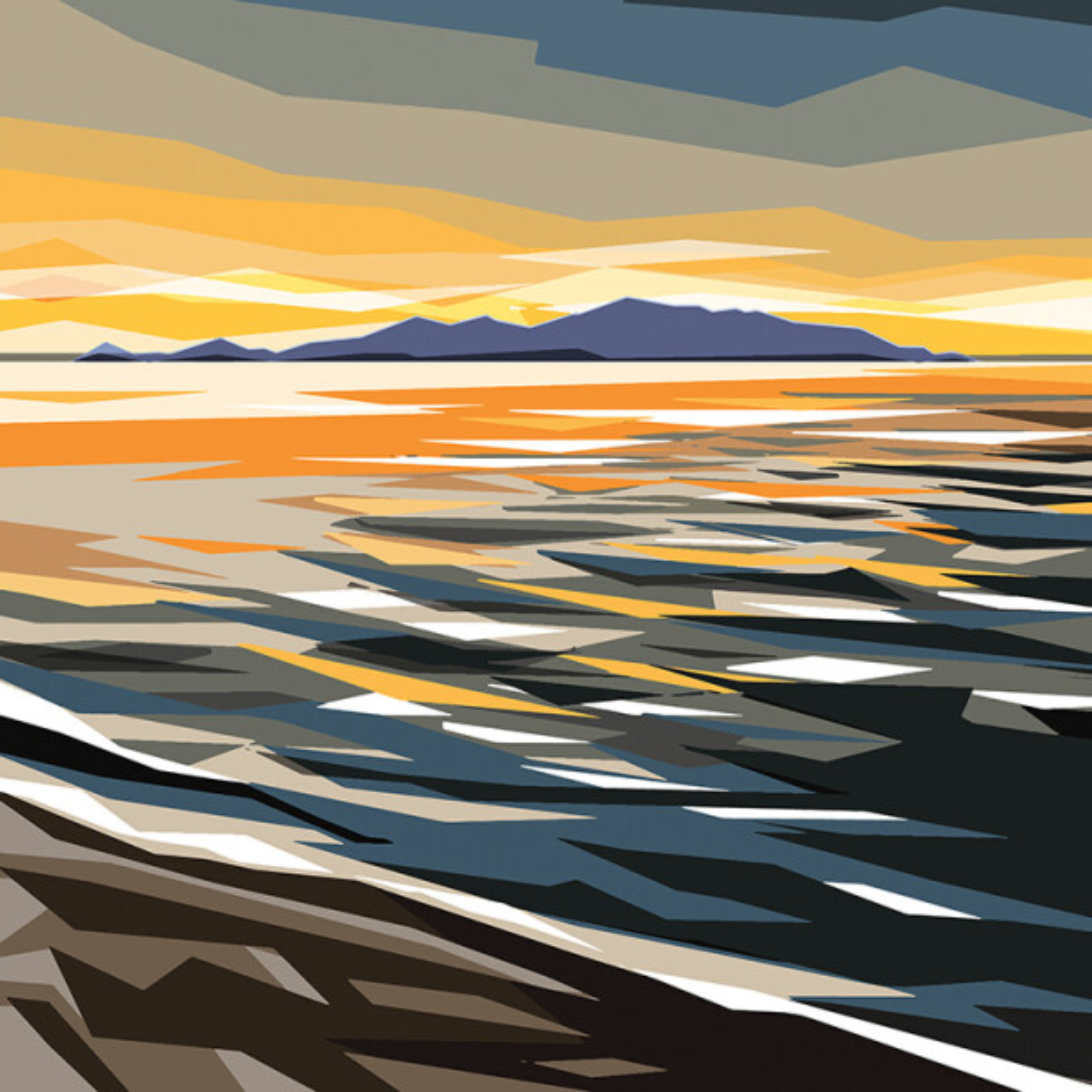 KAPITI ISLAND SUNSET | CANVAS STRETCHED READY TO HANG | IRA MITCHELL  | NZ MADE