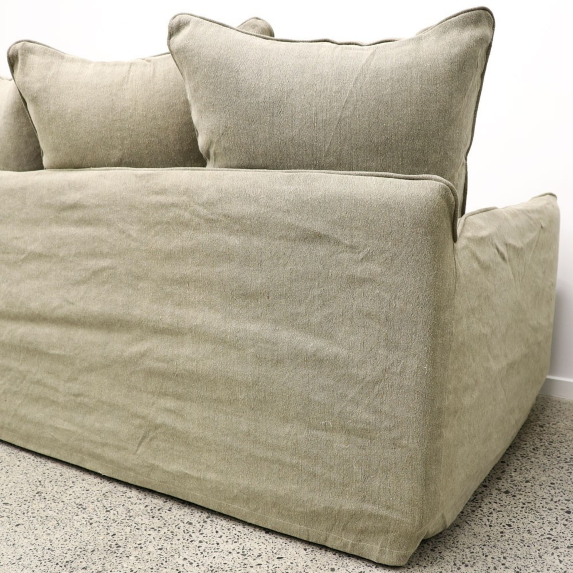 LOTUS SLIPCOVER FEATHER 3 SEATER  | KHAKI