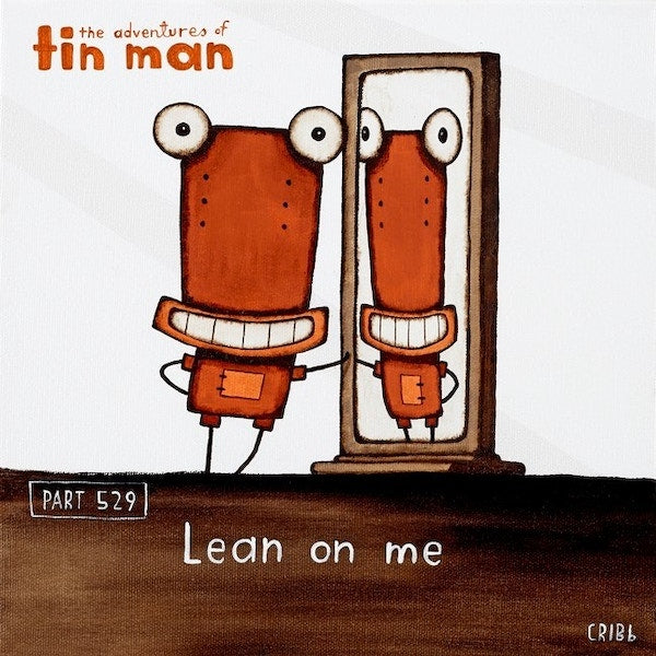 TIN MAN 'LEAN ON ME' | BOX FRAME READY TO HANG | TONY CRIBB | NZ MADE