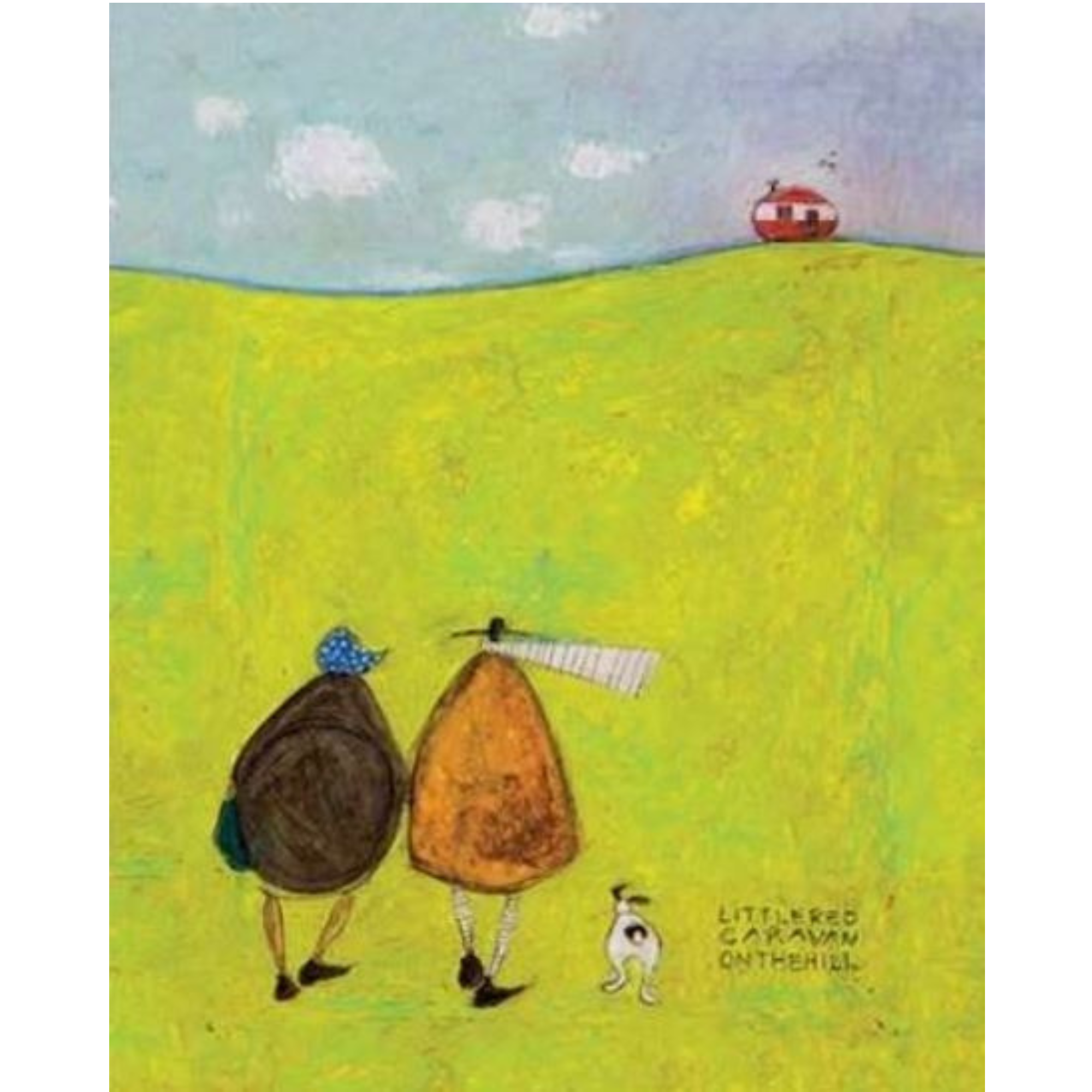 LITTLE RED CARAVAN ON THE HILL | BOX FRAME READY TO HANG | SAM TOFT | NZ MADE